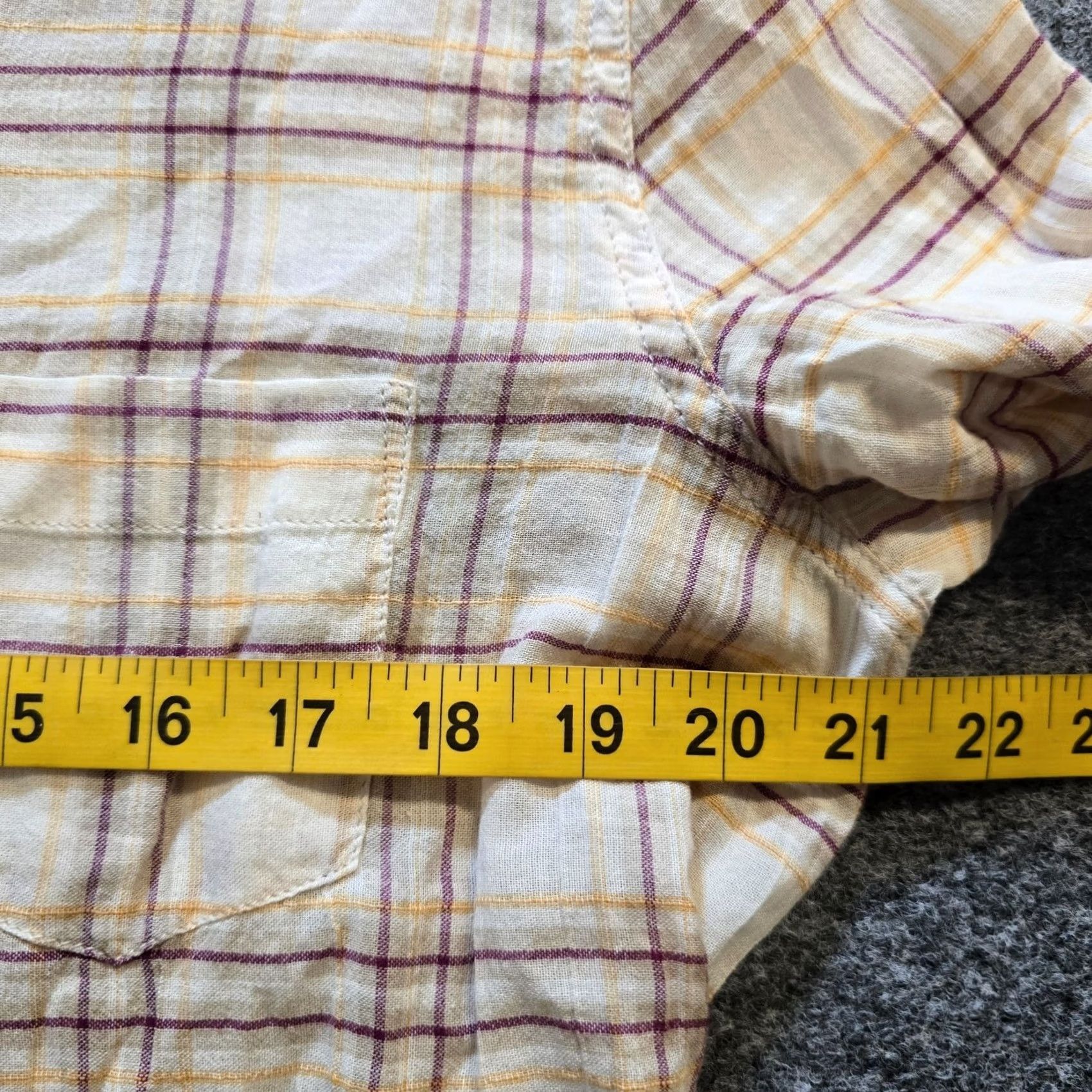 Ralph Lauren DENIM & SUPPLY Ralph Lauren Top Womens Size L Beige Plaid Collared Button-Front Tomboy Fit Casual Blouse Cotton Denim Lightweight Spring Summer Size L / US 10 / IT 46 - 6 Thumbnail