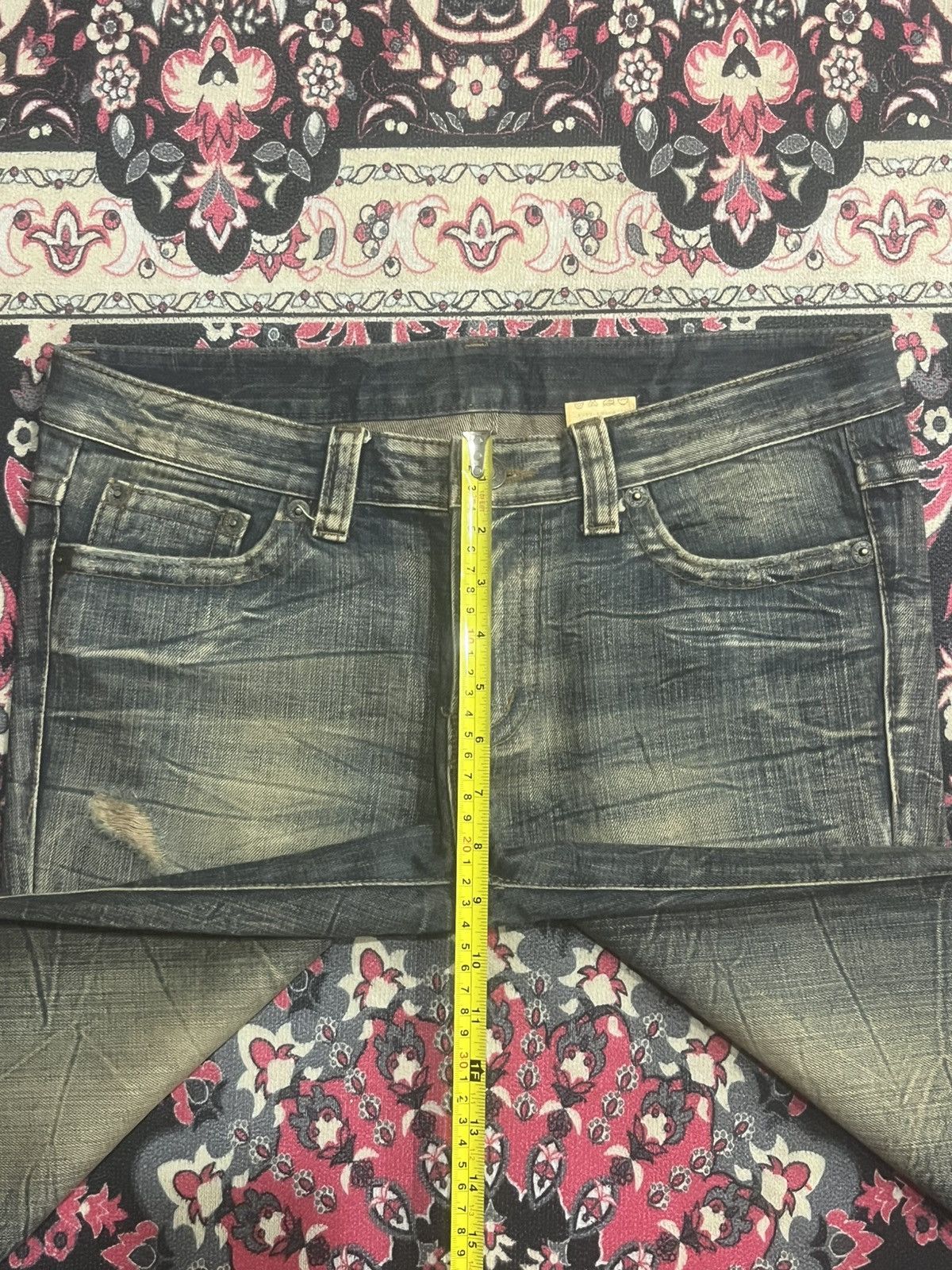 Number (N)ine Japanese Brand Mud Washed Distressed Glass Crack Flare Jeans Size US 32 / EU 48 - 12 Thumbnail