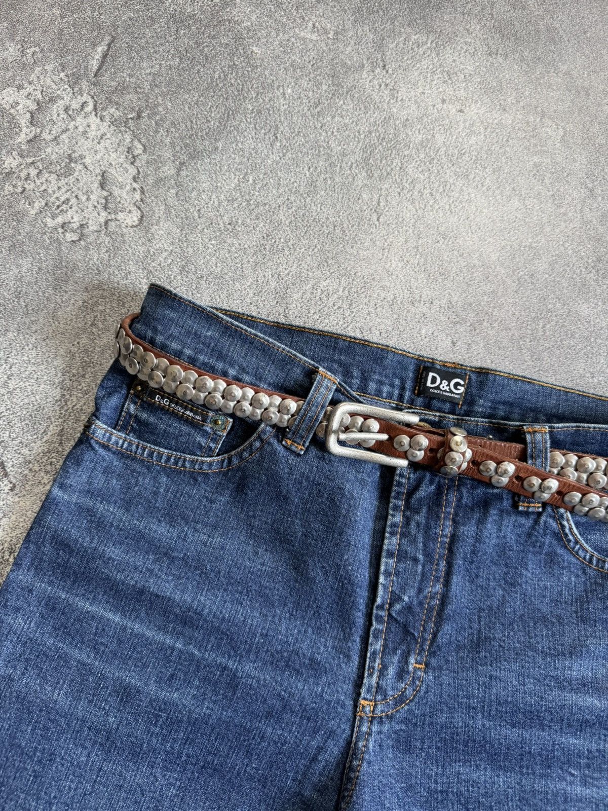 If Six Was Nine Retro Leather metal rhinestones belt Y2K L.G.B. 90s opium Size ONE SIZE - 2 Thumbnail