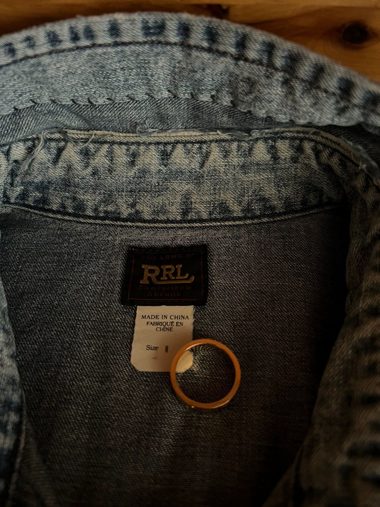 RRL Ralph Lauren RRL Double RL Patched Distressed Denim LS Shirt M Size US M / EU 48-50 / 2 - 8 Thumbnail
