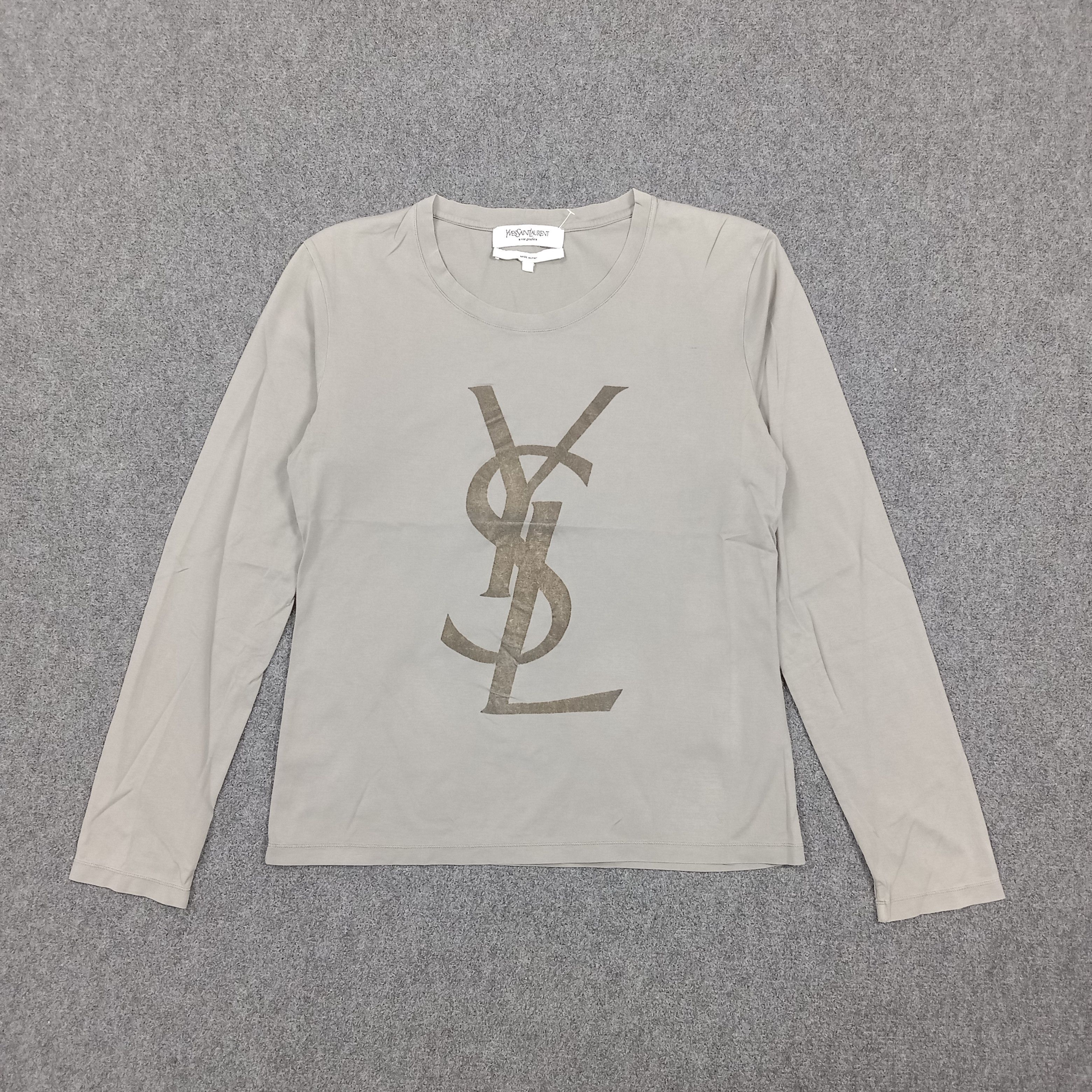 Yves Saint Laurent Yves Saint Laurent YSL Designer Big Logo Tshirt C294N71 Size M / US 6-8 / IT 42-44 - 1 Thumbnail
