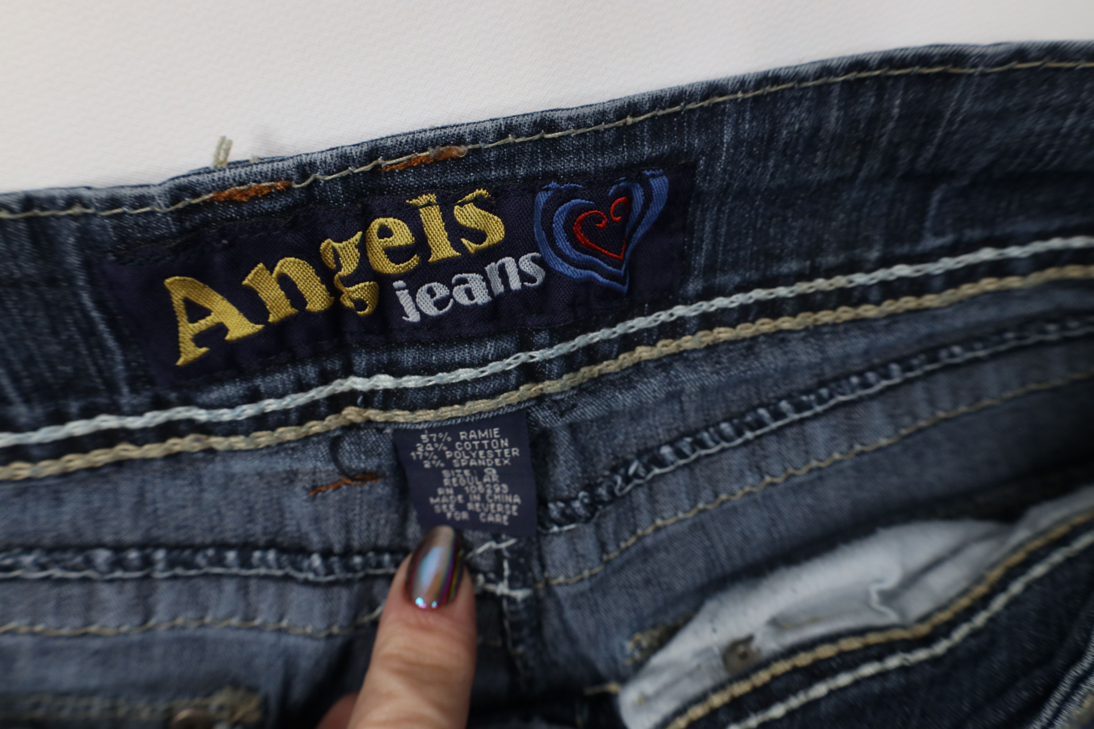 Vintage Vintage 90s Y2K Babydoll Thick Stitch Flared Wide Leg Jeans Size 30" / US 8 / IT 44 - 8 Thumbnail
