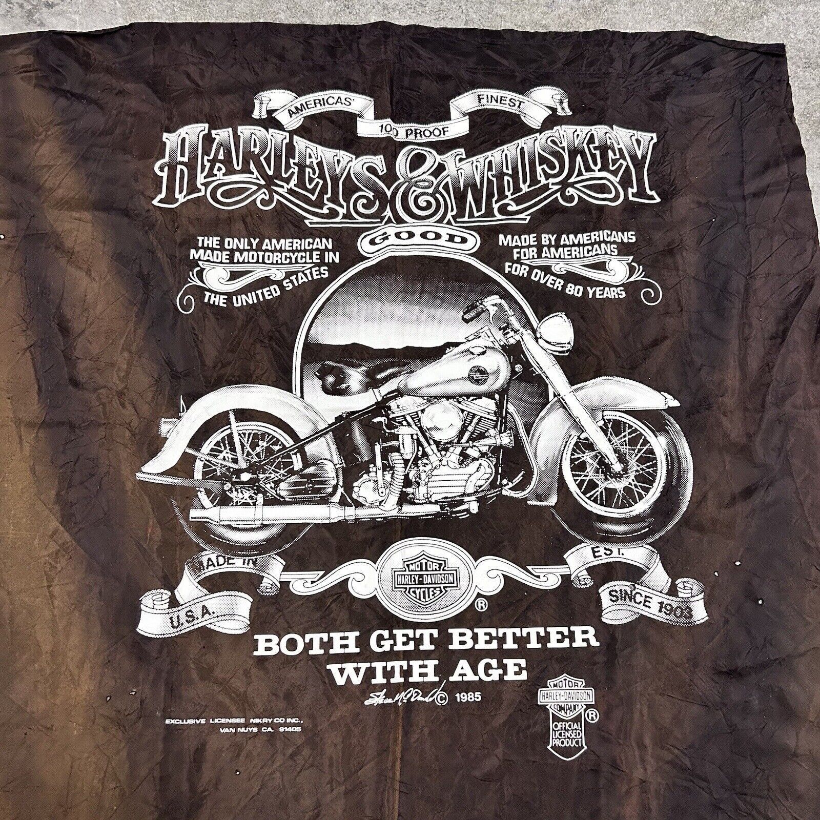 Harley Davidson × Vintage Vintage 80s Harley Davidson Advertising Biker Flag Banner Size ONE SIZE - 2 Thumbnail