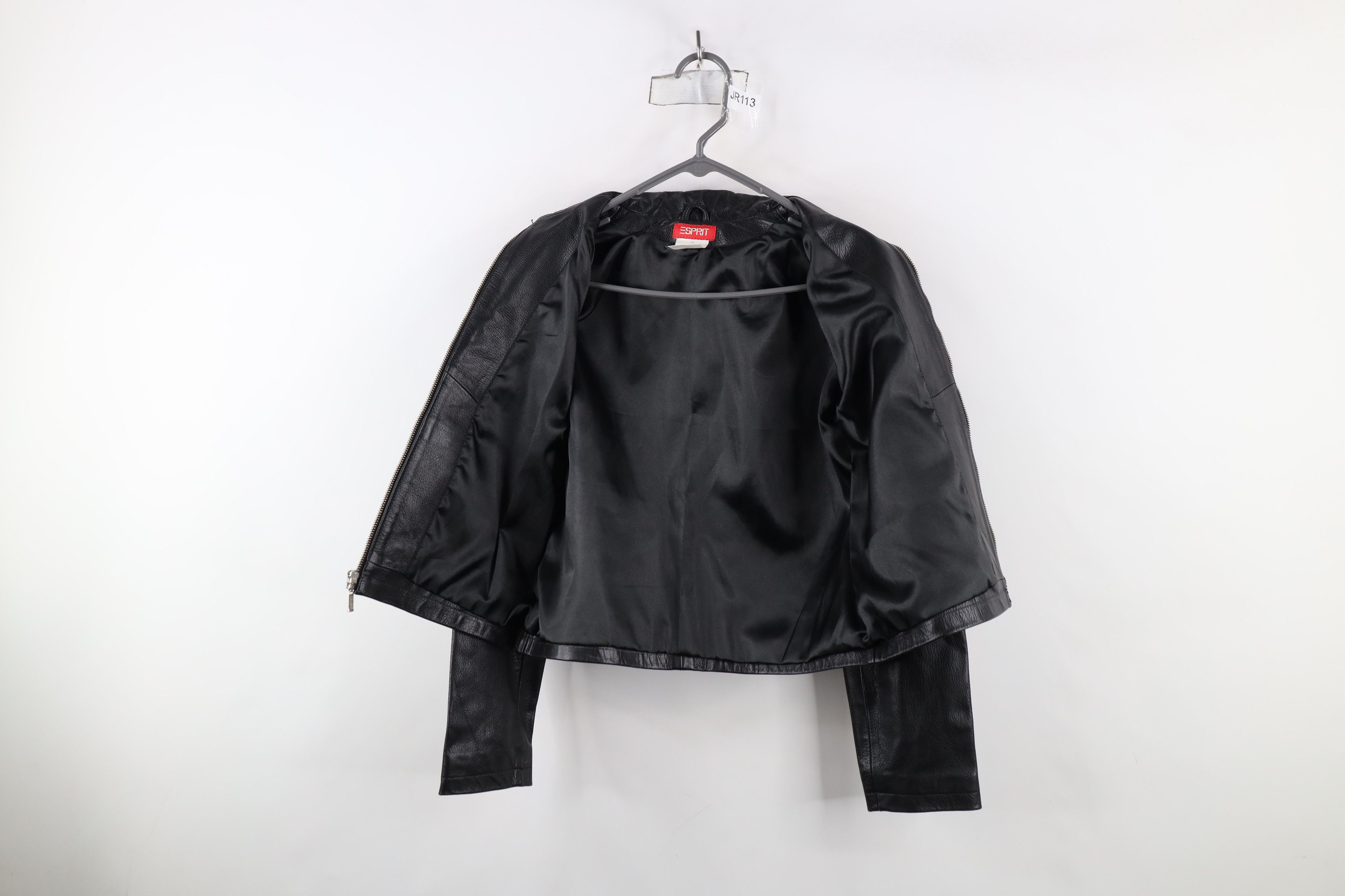 Esprit × Vintage Vintage 90s Y2K Esprit Cropped Leather Motorcycle Jacket Size XS / US 0-2 / IT 36-38 - 10 Thumbnail