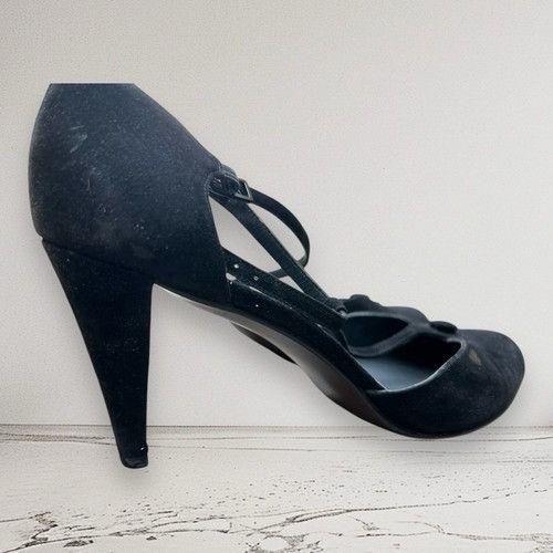Stuart Weitzman Vintage stuart weitzman Black Tie Satin Heels Shoes Size 8.5 Size US 8.5 / IT 38.5 - 4 Thumbnail