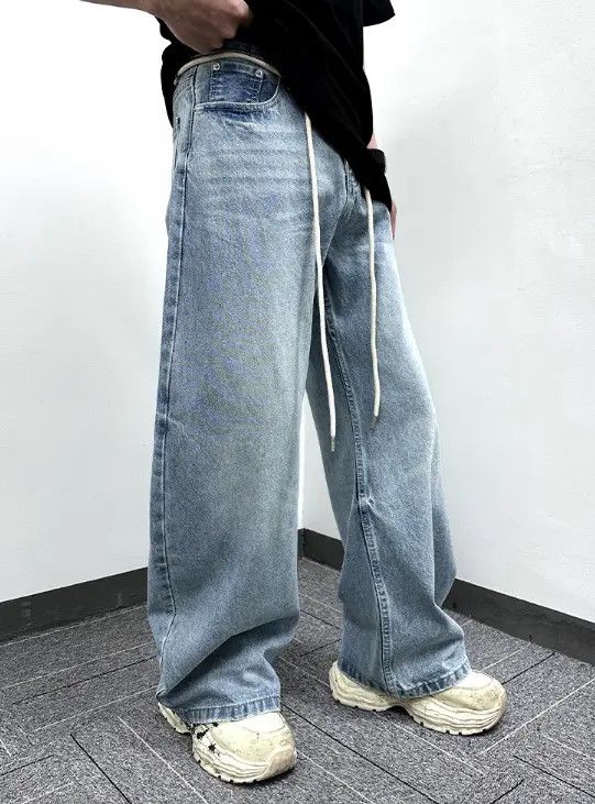 VIBE Vintage washed loose flared scimitar jeans y2k Size US 32 / EU 48 - 7 Thumbnail
