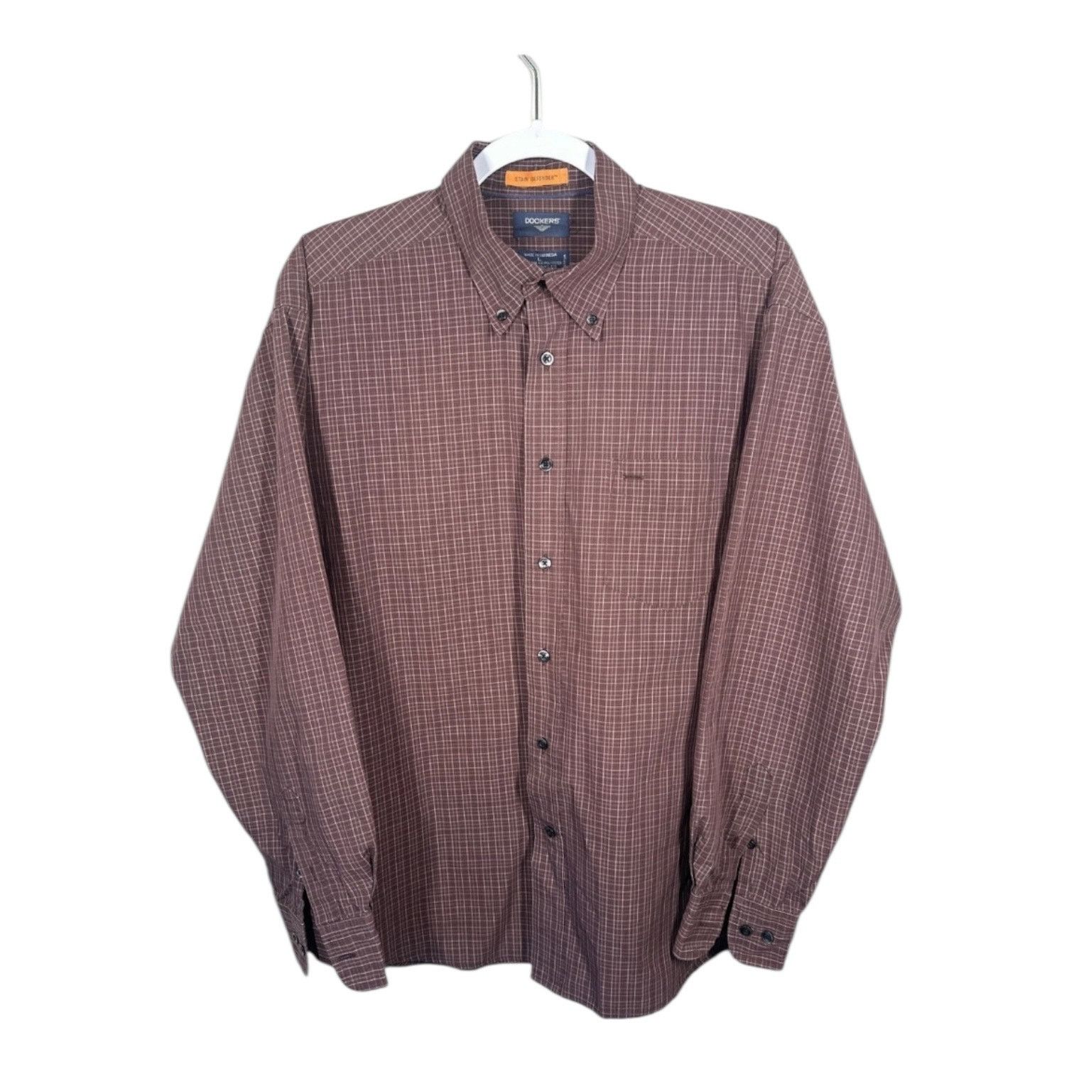 Dockers Haggar Red Button Down Shirt Mens M Long Sleeve Casual Size US L / EU 52-54 / 3 - 1 Thumbnail