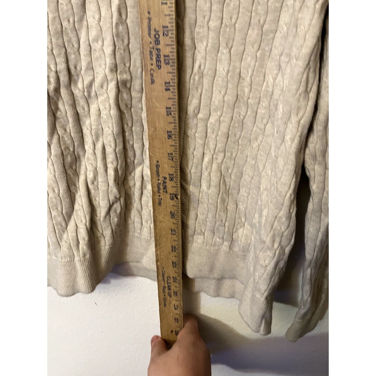 Lands' End Lands' End Cotton Turtleneck Sweater XL Light Blue Cable Knit Shirt Womens Size XL / US 12-14 / IT 48-50 - 4 Thumbnail