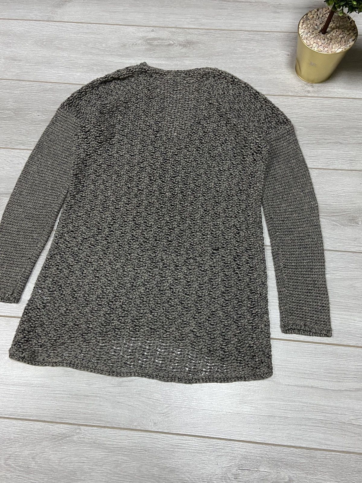 Helmut Lang × Vintage Helmut Lang alpaca silk vintage heavy knit sweater v neck Size S / US 4 / IT 40 - 11 Thumbnail
