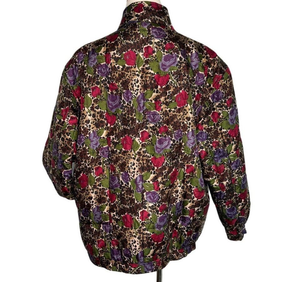 Vintage Vintage 100% silk rose floral animal print bomber jacket M Size M / US 6-8 / IT 42-44 - 5 Thumbnail