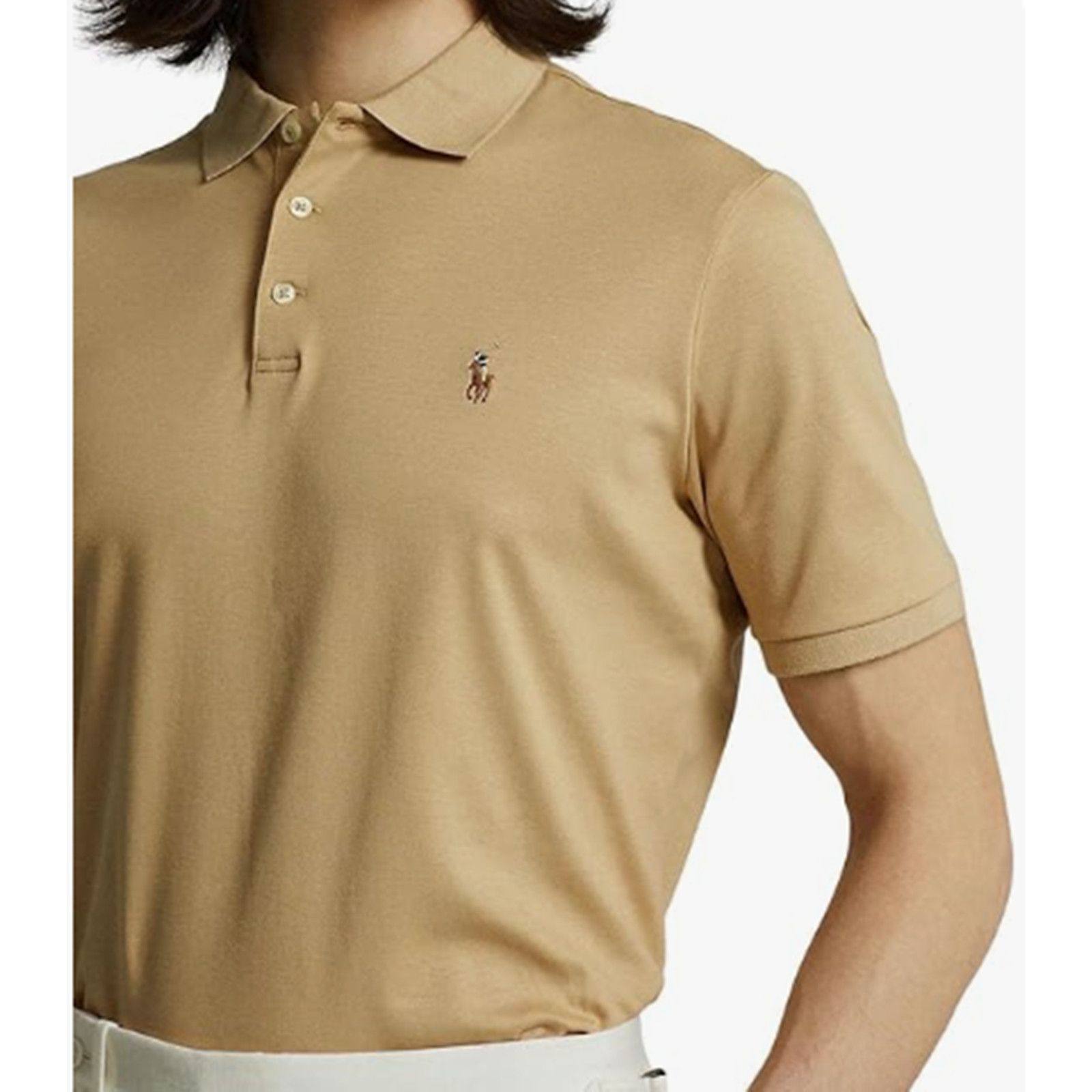 Polo Ralph Lauren Polo Ralph Lauren Mens Medium Fit Polo KhakiSigPny Size L Size US L / EU 52-54 / 3 - 3 Thumbnail