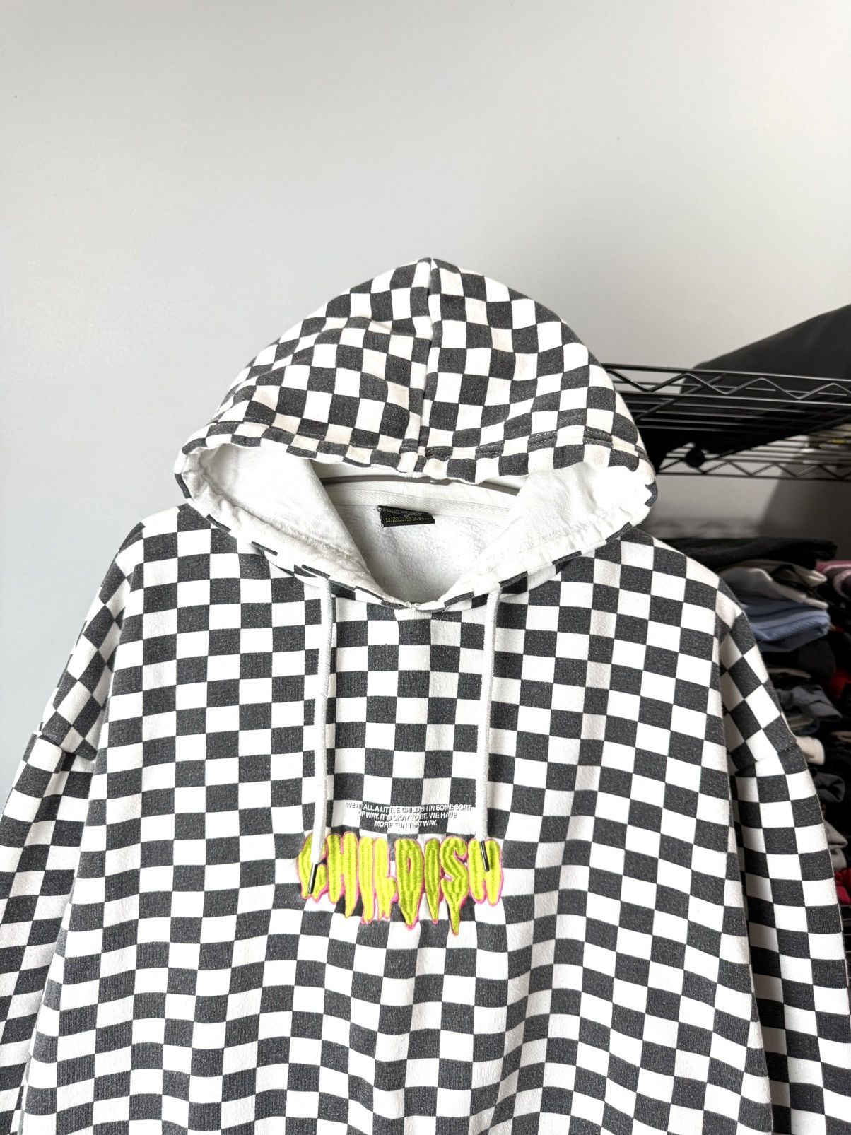 CHILDS Vintage Childish Checkered Embroidered Logo Hoodie Size US M / EU 48-50 / 2 - 3 Thumbnail