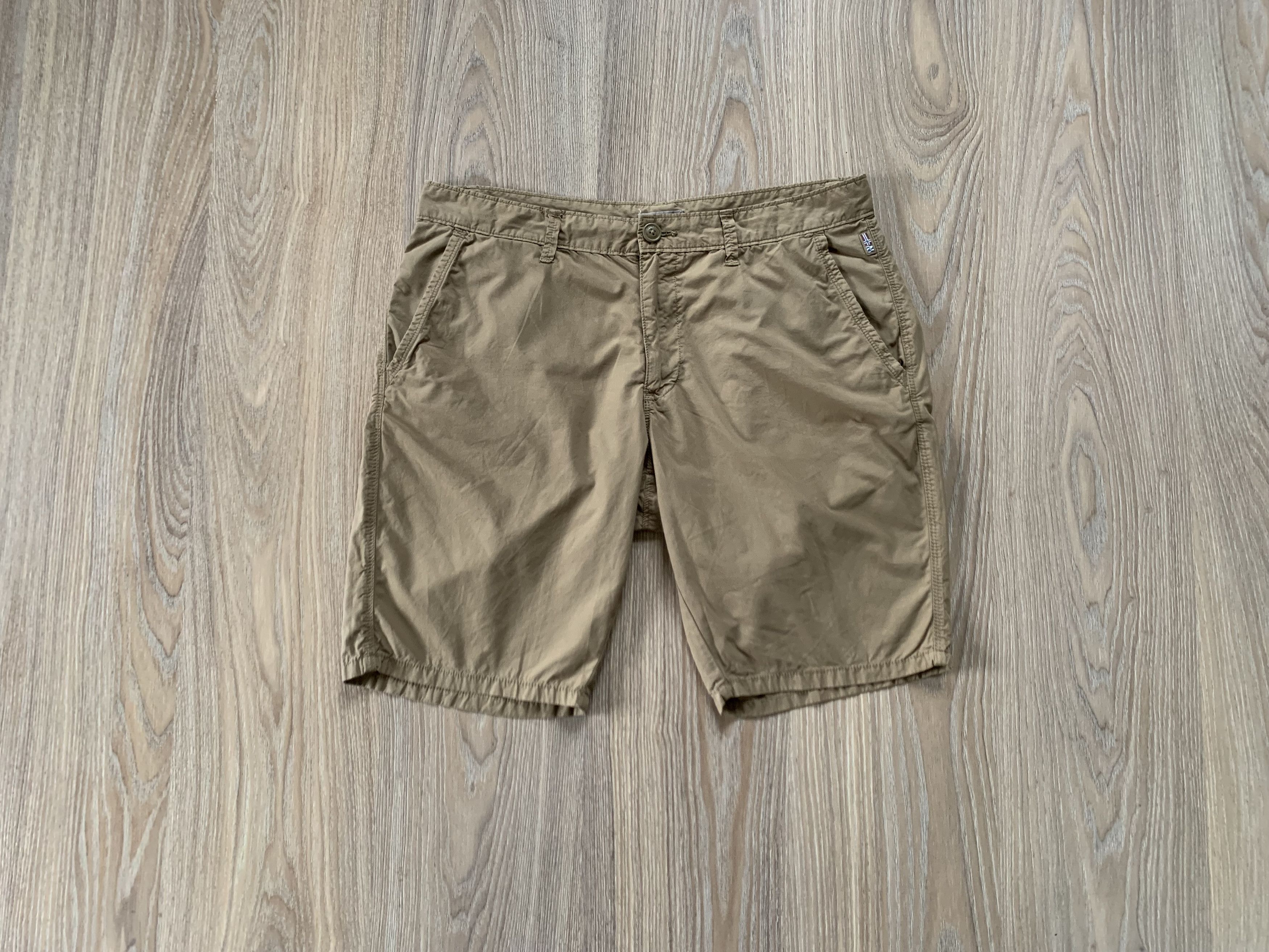 Napapijri Napapijri Cotton Basic Khaki Casual Shorts Size US 34 / EU 50 - 1 Thumbnail