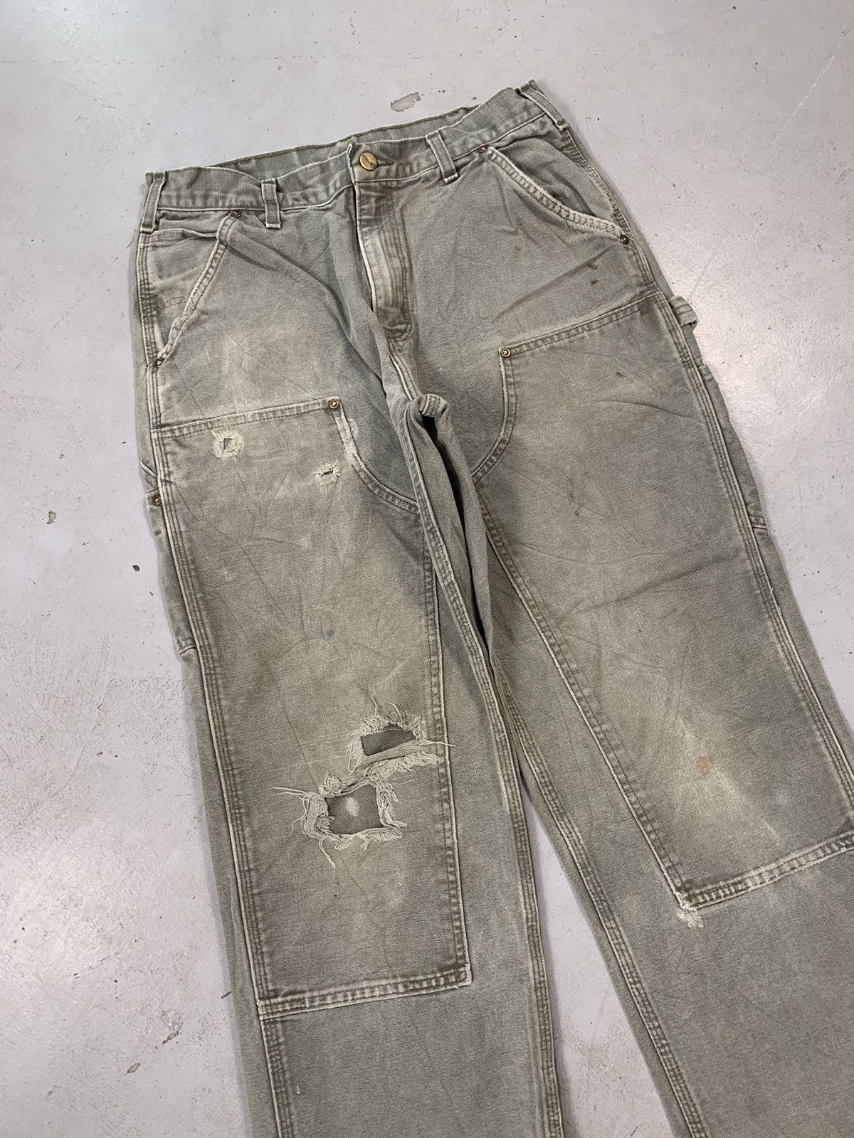 Carhartt Vintage Carhartt B136 moss double knee workwear Size US 32 / EU 48 - 3 Thumbnail
