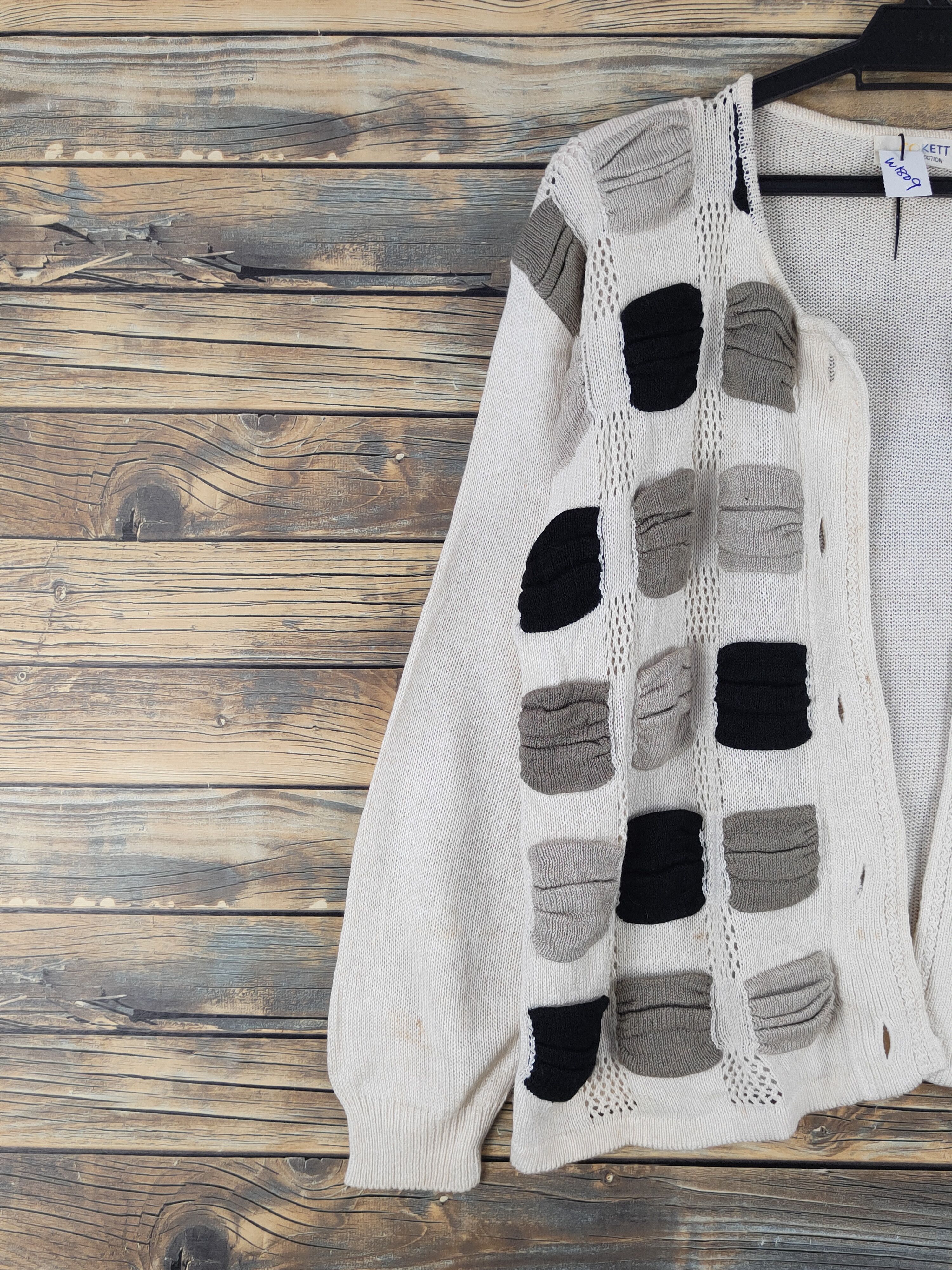 Vintage Cokett checkered vintage Ivory Knitwear Cardigan #W1809 Size US M / EU 48-50 / 2 - 3 Thumbnail
