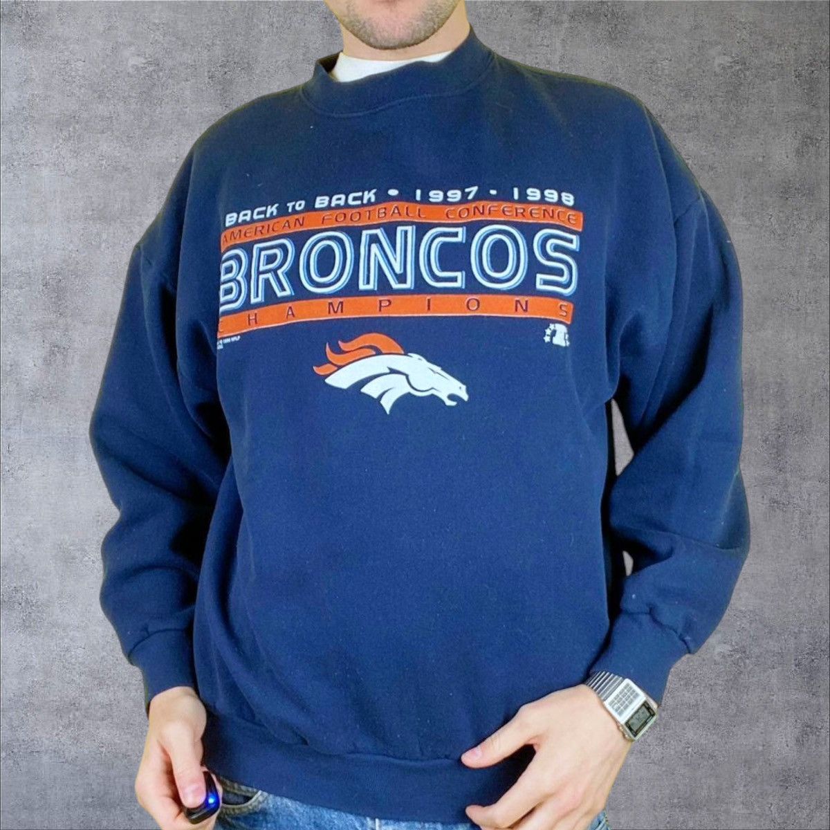 Tultex × Vintage Vintage Denver Broncos Sweatshirt Size US XL / EU 56 / 4 - 2 Thumbnail