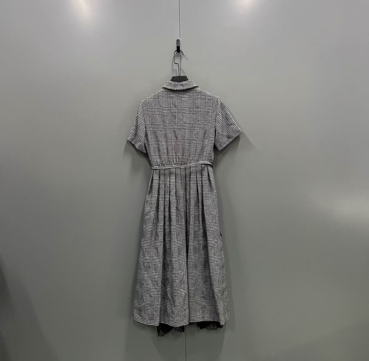 Dior Dior Grey Houndstooth All-over Print Short-Sleeve Dress J41 Size S / US 4 / IT 40 - 2 Thumbnail
