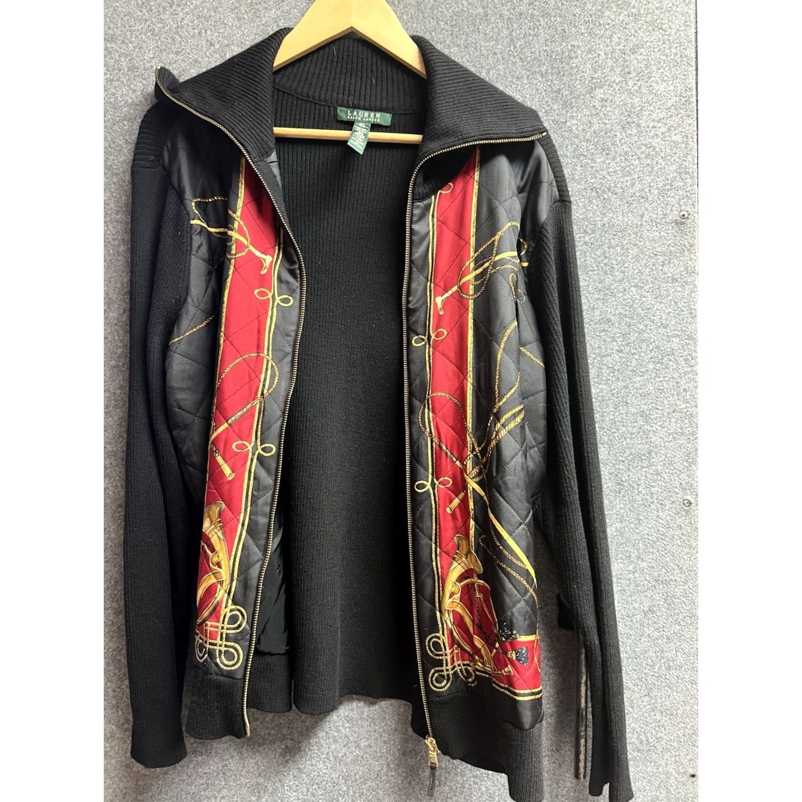 Ralph Lauren VINTAGE Ralph Lauren Equestrian Jacket Quilted Zip Women 2X Red/Black Slim All Seasons繁 Size XXL / US 16-18 / IT 52-54 - 7 Thumbnail