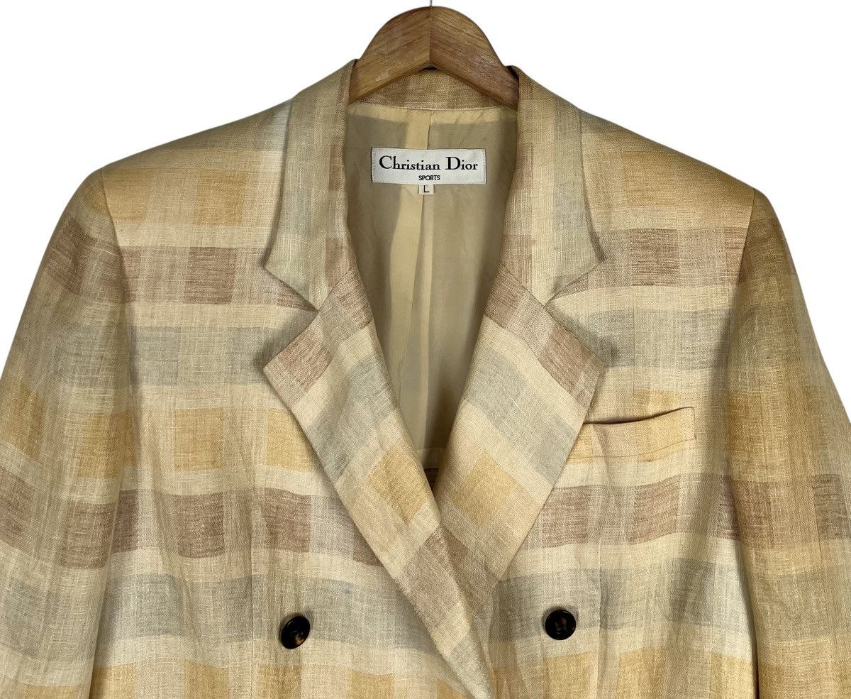 Dior 90s Vintage Christian Dior Linen Jacket Size L / US 10 / IT 46 - 6 Thumbnail