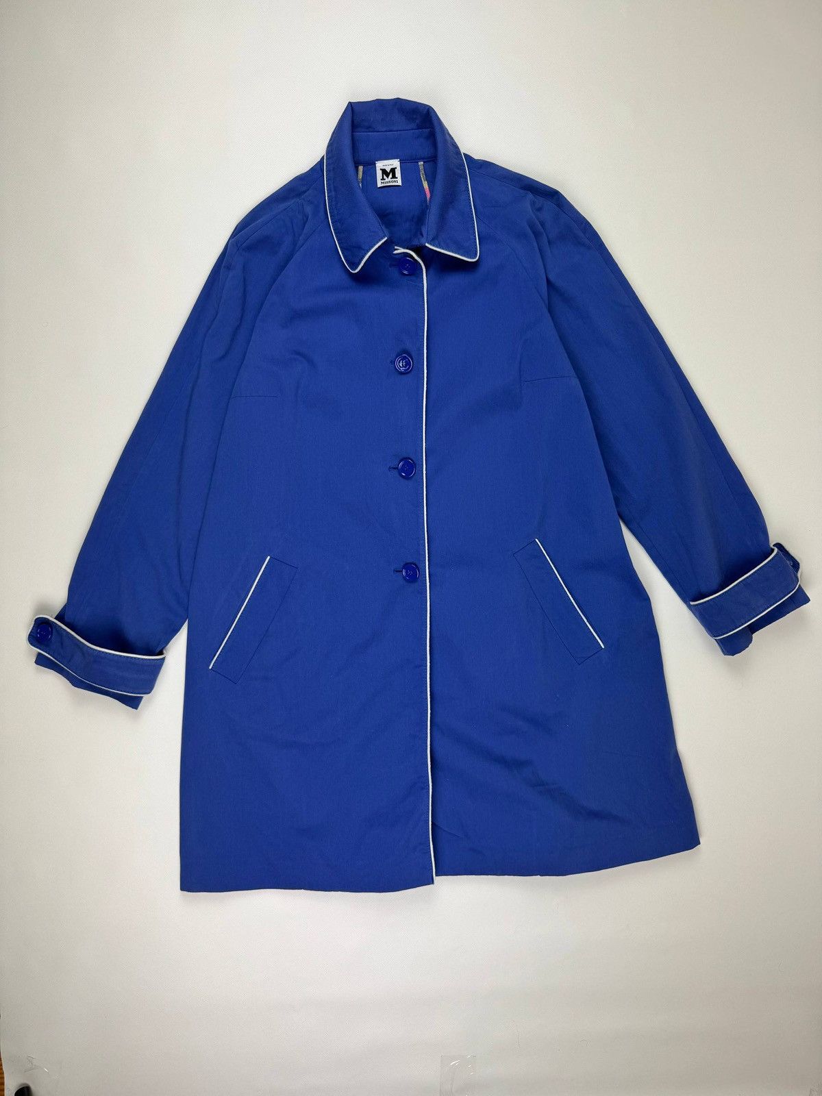 Missoni Missoni Blue Cotton Coat - Made in Italy Size M / US 6-8 / IT 42-44 - 2 Thumbnail