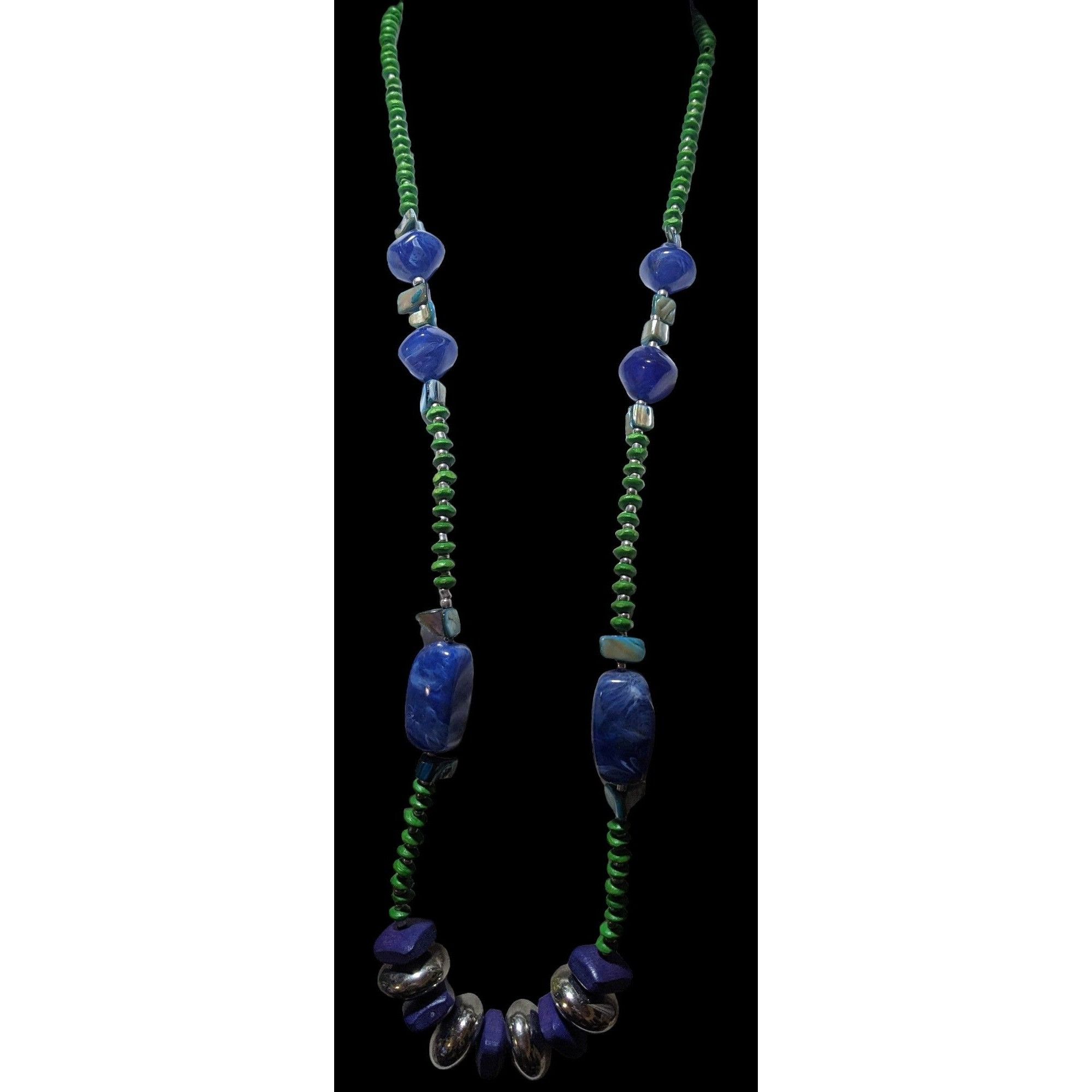 Chicos Chico's Long Blue And Green Beaded Necklace Size ONE SIZE - 3 Thumbnail