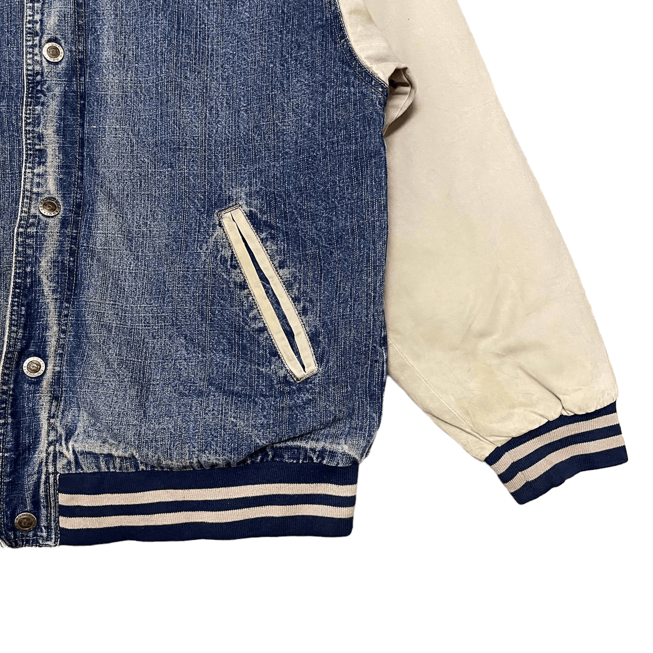 Route 66 Vintage 90's Route 66 Quilted Line Denim Bomber Jacket Size US M / EU 48-50 / 2 - 4 Thumbnail