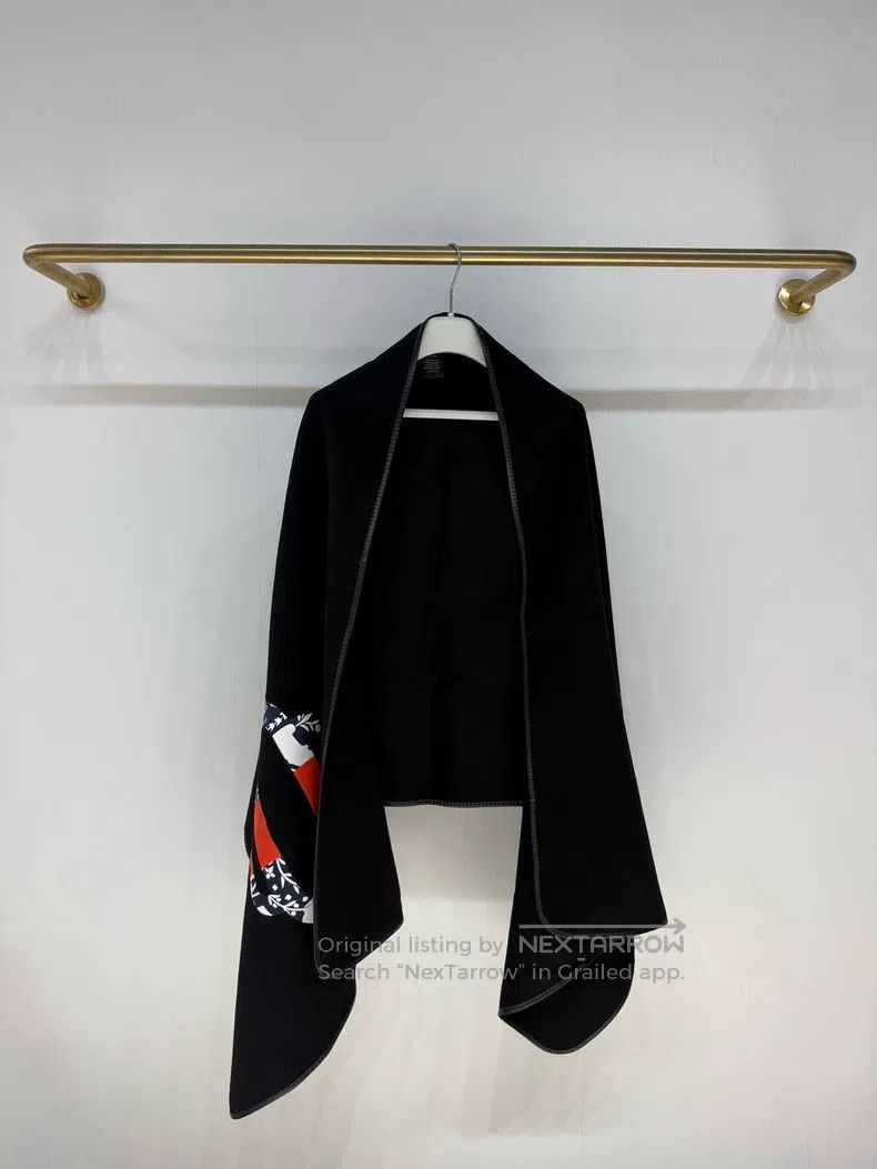 Hermes Hermes Leather-trimmed Silk Totem Pig Nose Patchwork Shawl Size ONE SIZE - 1 Thumbnail