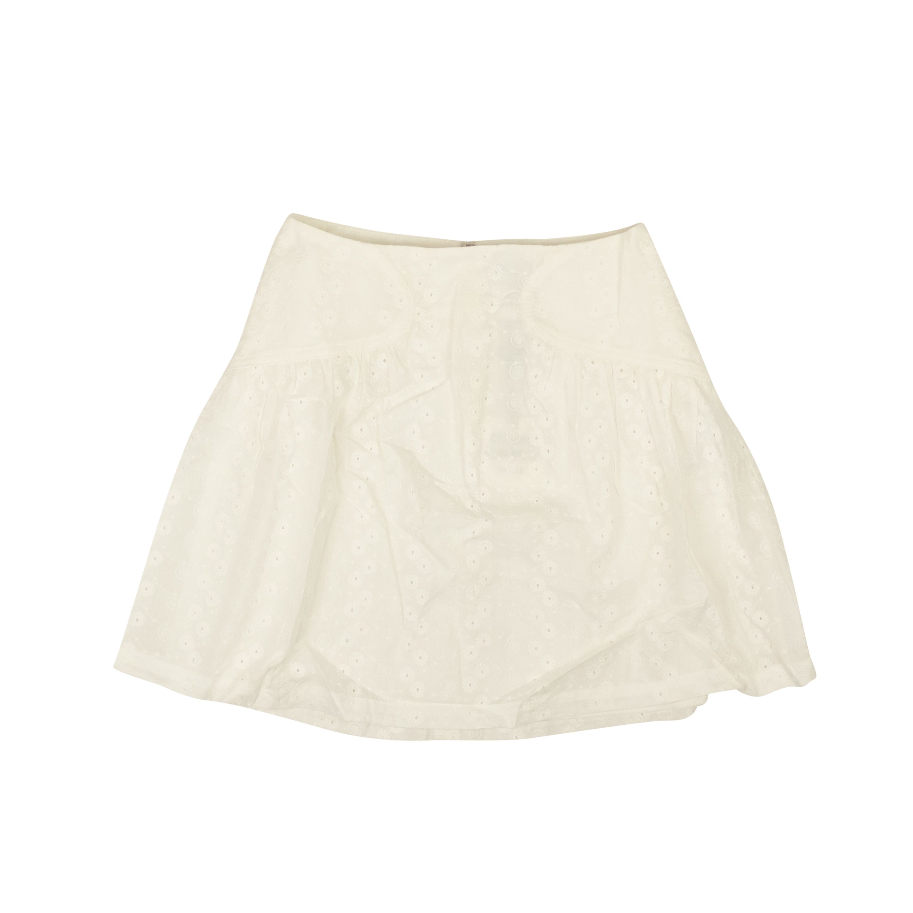 image of Opening Ceremony Optic White Eyelet Mini Skirt Size 8, Women's