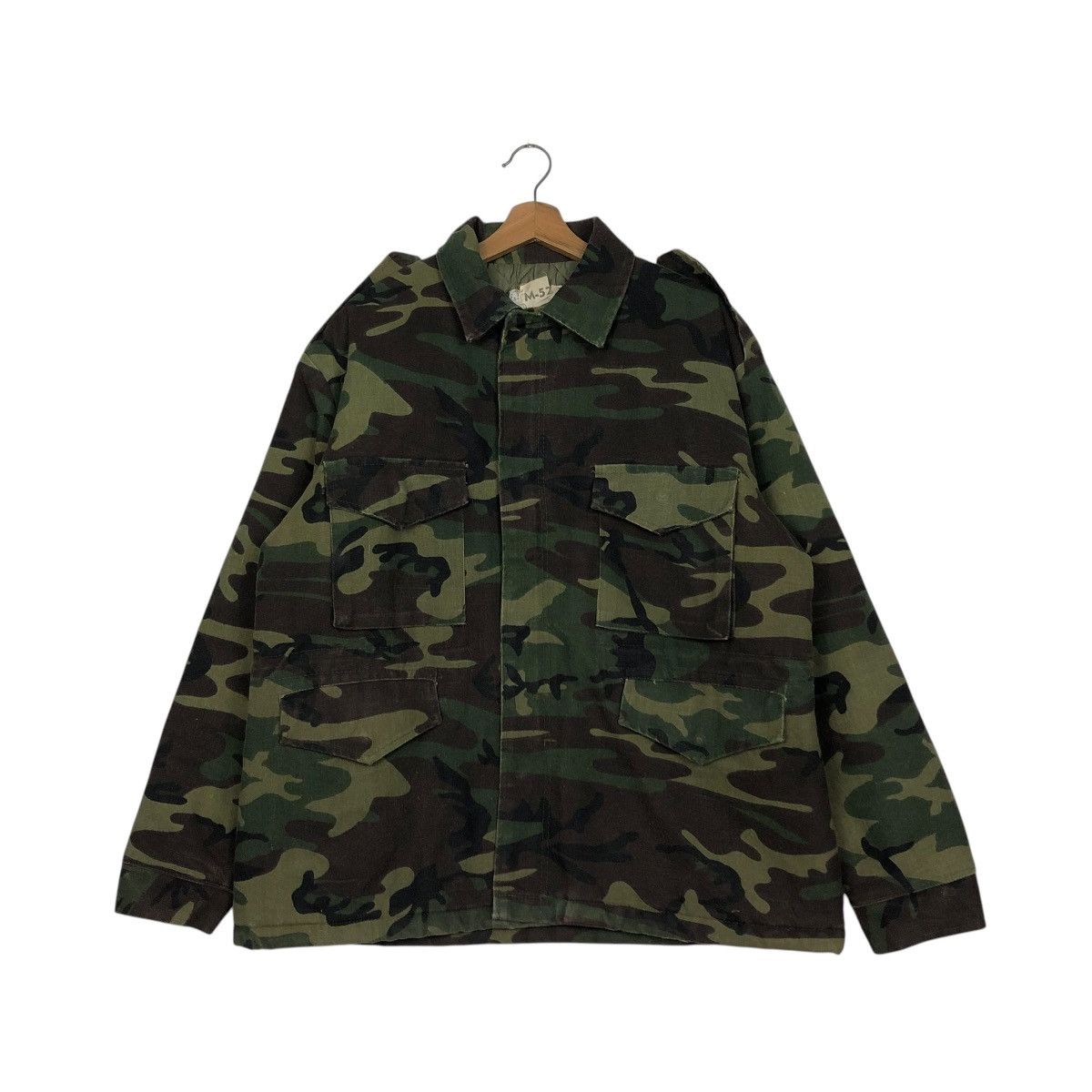 Vintage 🔥VINTAGE CHORE JACKET M-52 CARGO POCKET CAMOUFLAGE USA Size US L / EU 52-54 / 3 - 3 Thumbnail