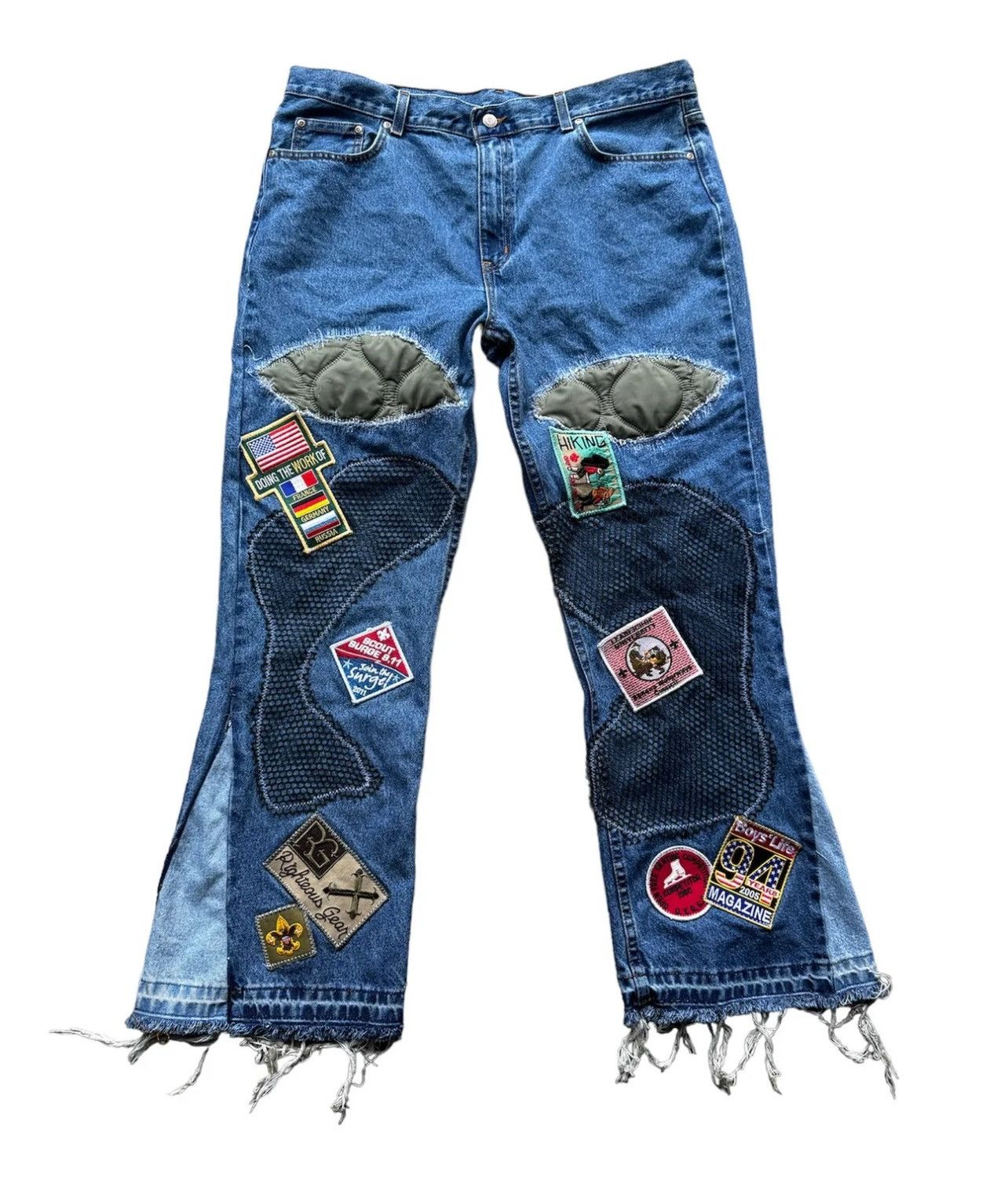 image of Rich Studios X Boy Scout Field Flared Denim in Blue, Men's (Size 38)