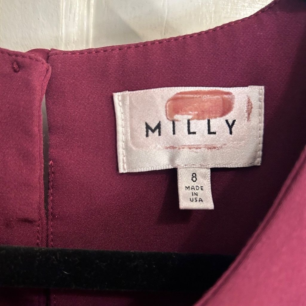 MILLY Women's Milly Dress Burgundy Size 8 Size M / US 6-8 / IT 42-44 - 5 Thumbnail
