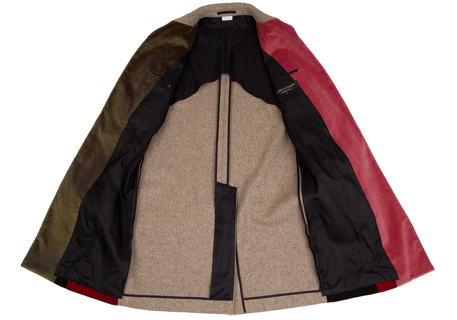 Comme des Garcons Homme Plus Front Corduroy Panel Compressed Wool Coat Multi Size M Size US M / EU 48-50 / 2 - 7 Thumbnail