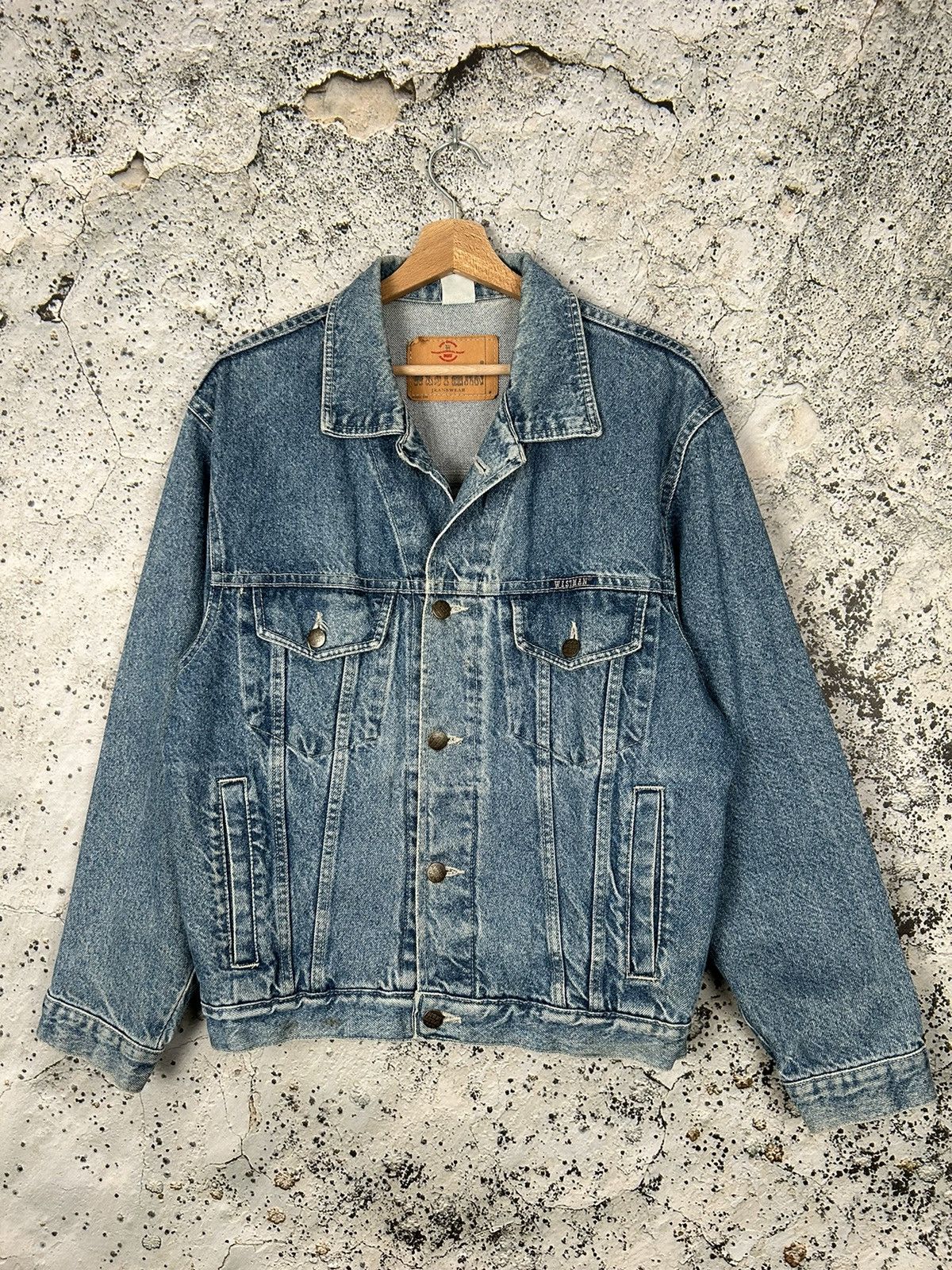 Vintage Vintage Denim Jacket Trucker 90s Streetwear Workwear Size US L / EU 52-54 / 3 - 1 Thumbnail