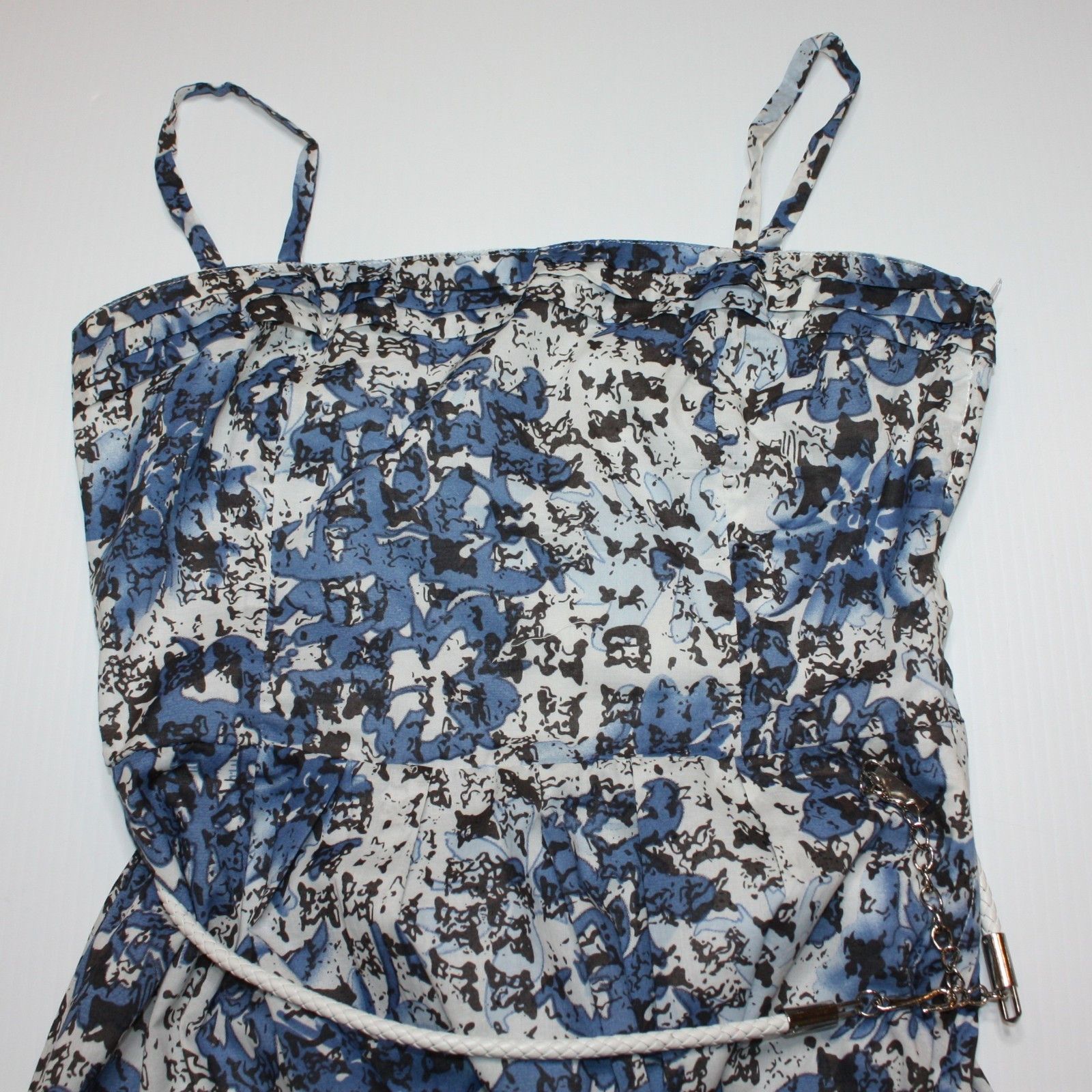 RW&CO. Blue Printed Summer Dress with Belt in size US 6 Size M / US 6-8 / IT 42-44 - 3 Thumbnail