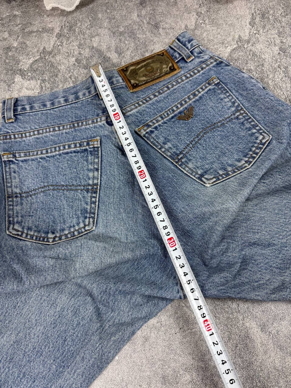 Armani Vintage 90's Armani Jeans Metal Logo Blue Denim Comfort fit Size US 29 - 16 Thumbnail