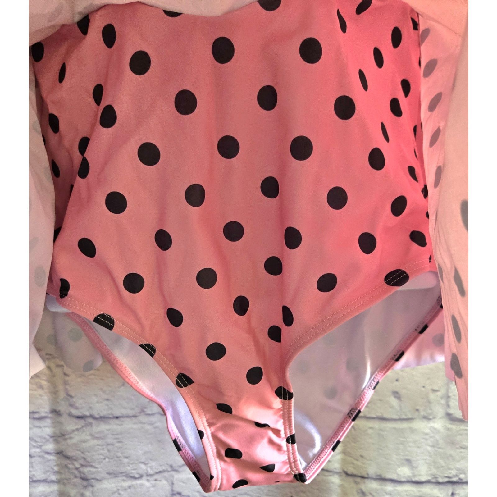 Other Pink 1950s Halter Polka Dots One-Piece Swimsuit L NIB Retro Size L / US 10 / IT 46 - 3 Thumbnail