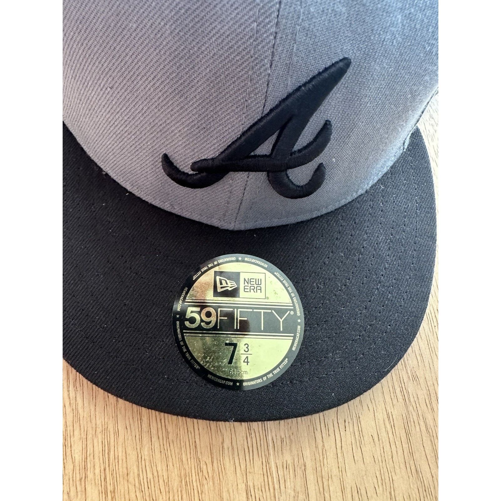 New Era Atlanta Braves New Era 59Fifty Gray/Black Cap/Hat 7 3/4 Size ONE SIZE - 10 Thumbnail