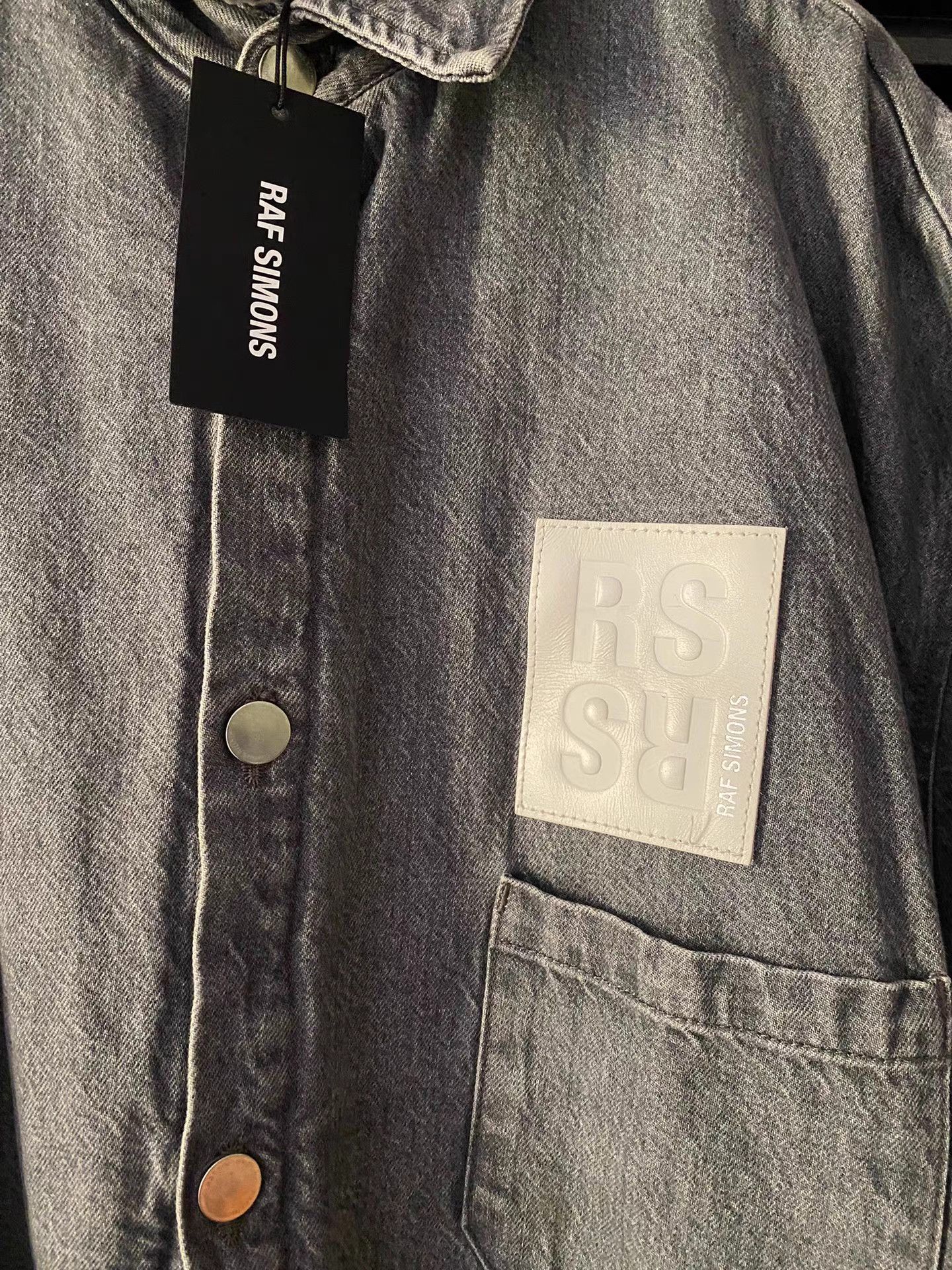 Raf Simons Raf Simons 21AW Washed Gray Leather Tag Shirt Size US M / EU 48-50 / 2 - 4 Thumbnail