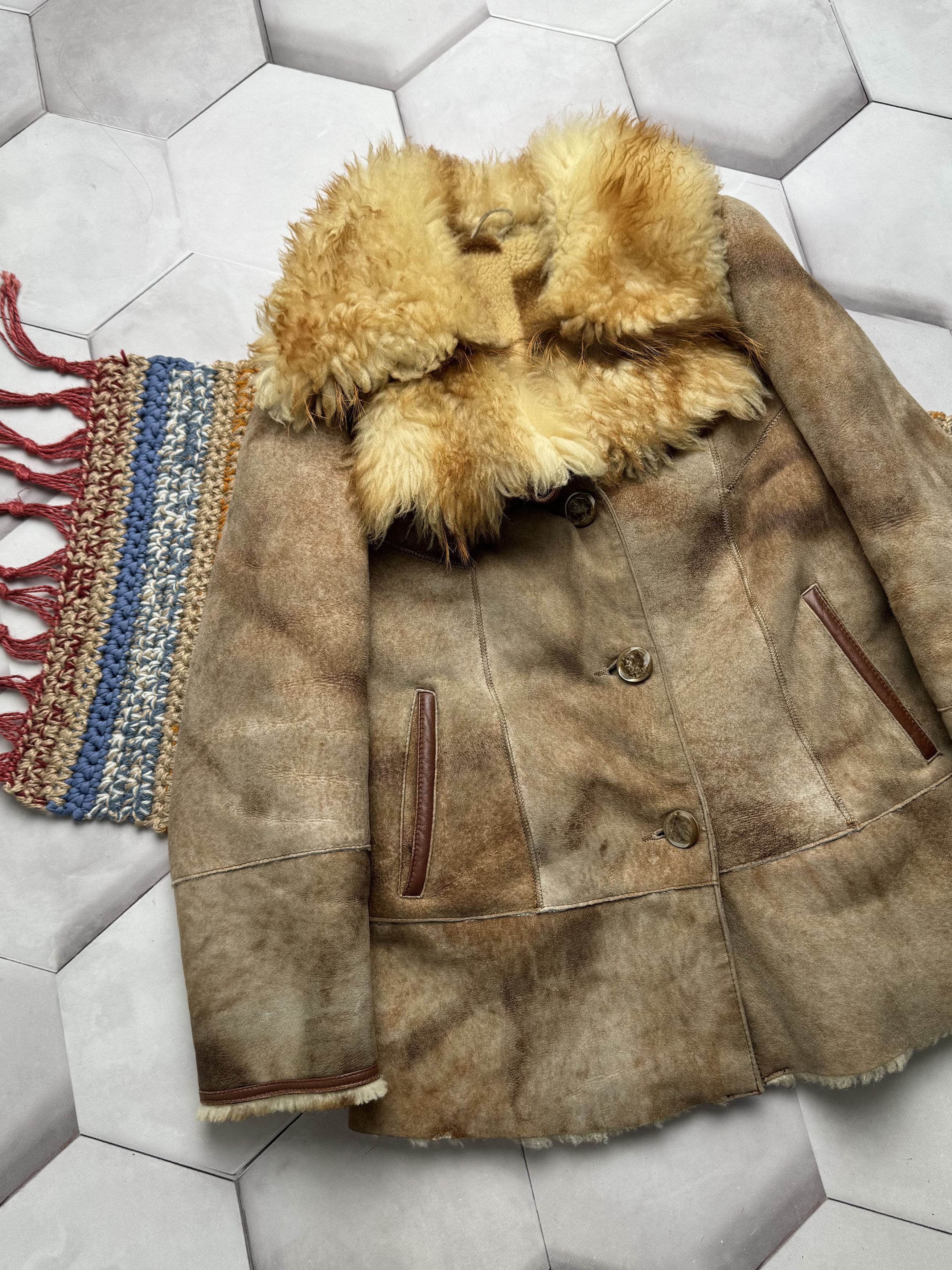 Japanese Brand Vintage Real Sheepskin Coat (E4) Size S / US 4 / IT 40 - 2 Thumbnail