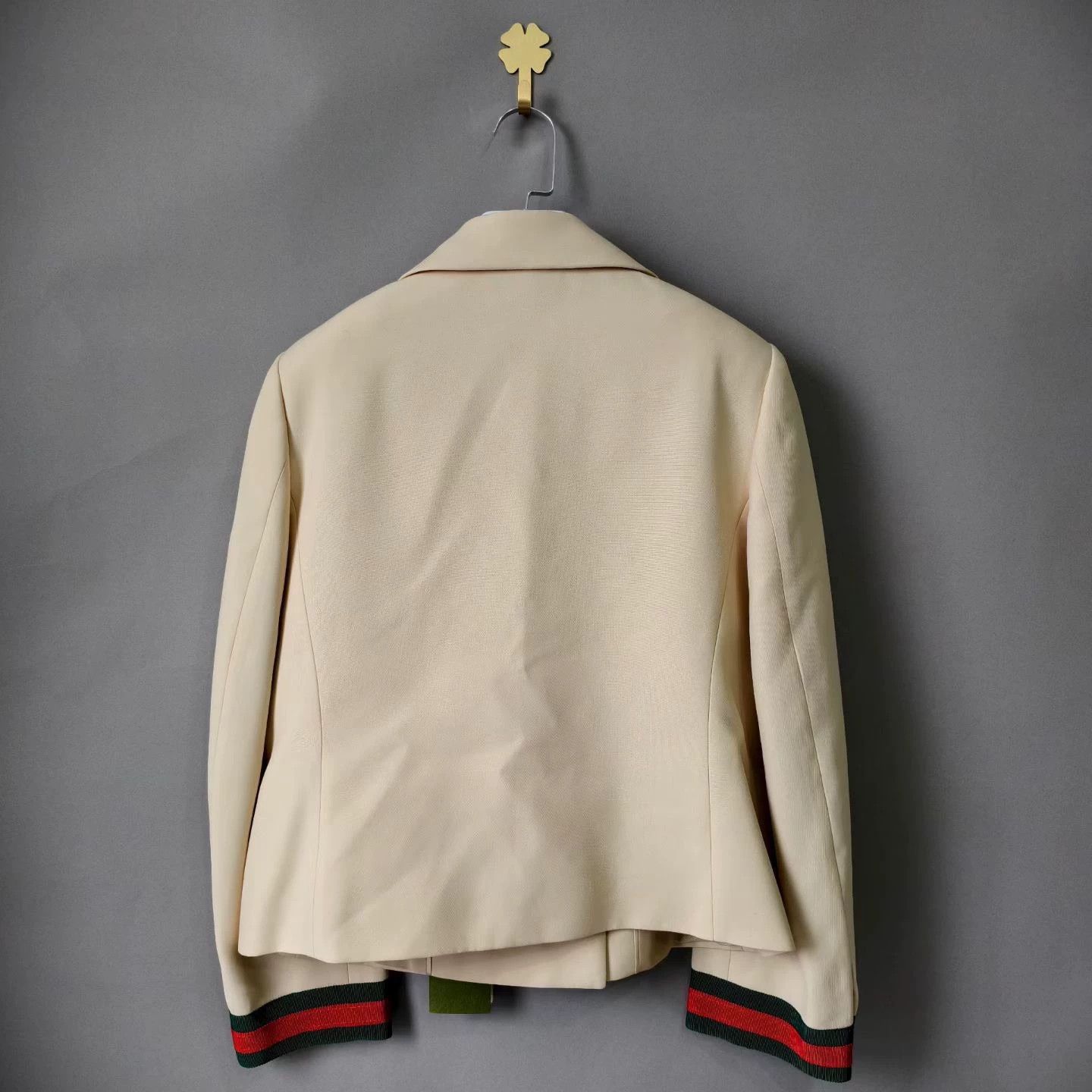 Gucci GUCCI colorblock stripe double-breasted blazer women's beige Size M / US 6-8 / IT 42-44 - 2 Thumbnail