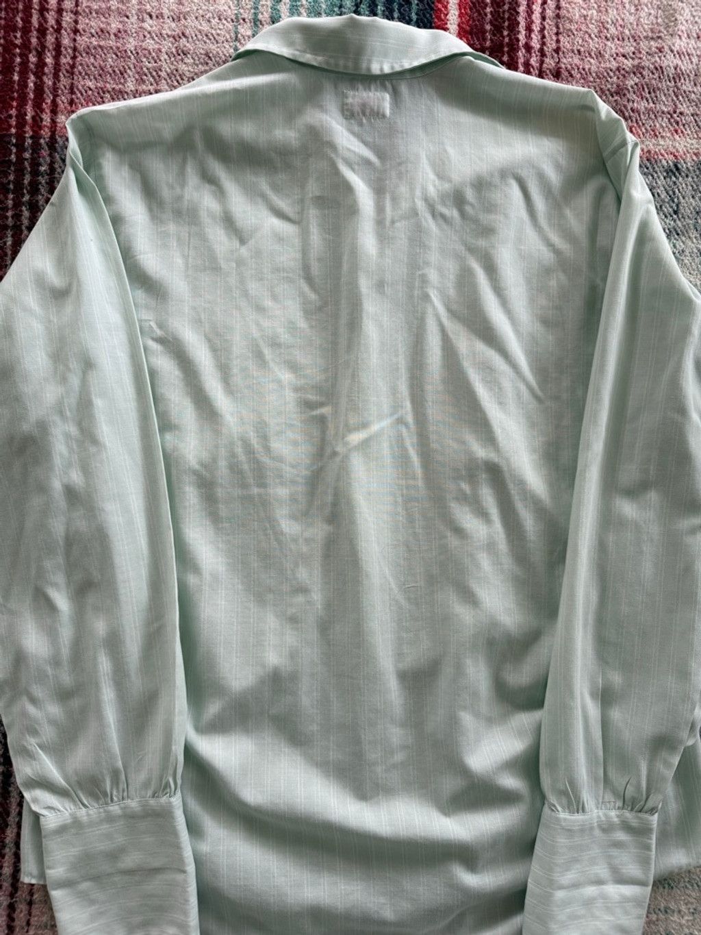 Vintage 60s Mint Green Stripe French Cuff Dress Shirt L Size US L / EU 52-54 / 3 - 4 Thumbnail