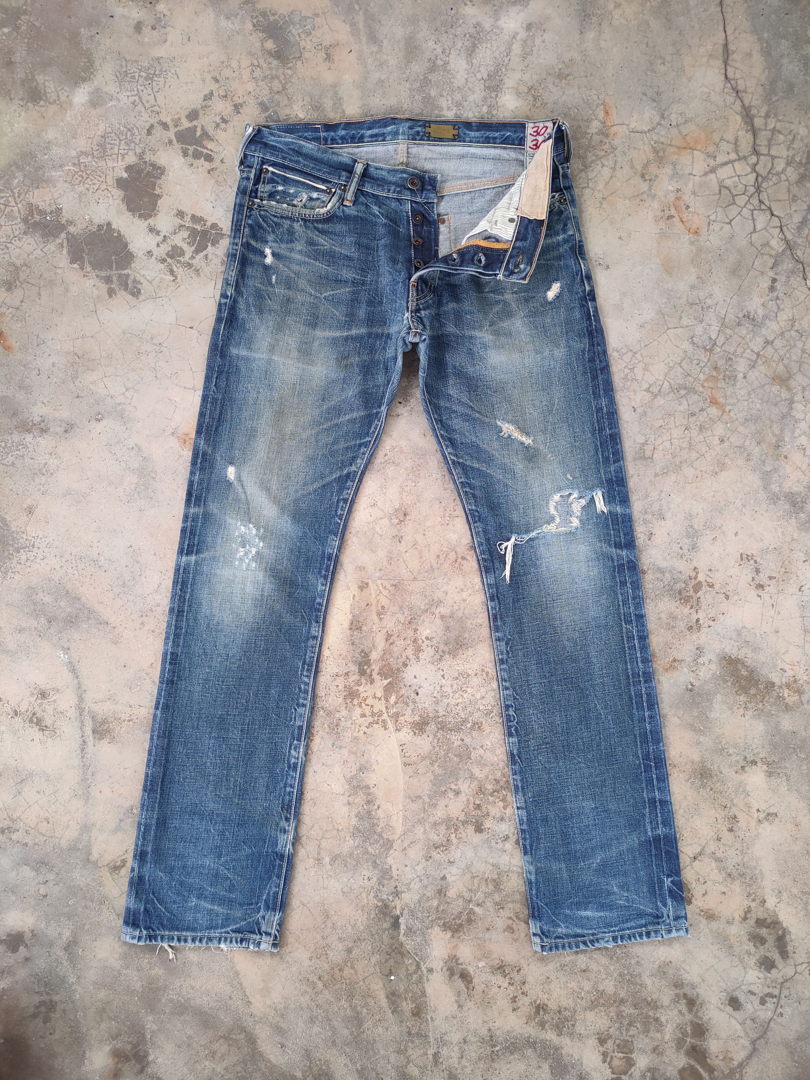Abercrombie & Fitch VINTAGE ABERCROMBIE SELVEDGE DISTRESSED FADED JEANS PANTS Size US 33 - 2 Thumbnail