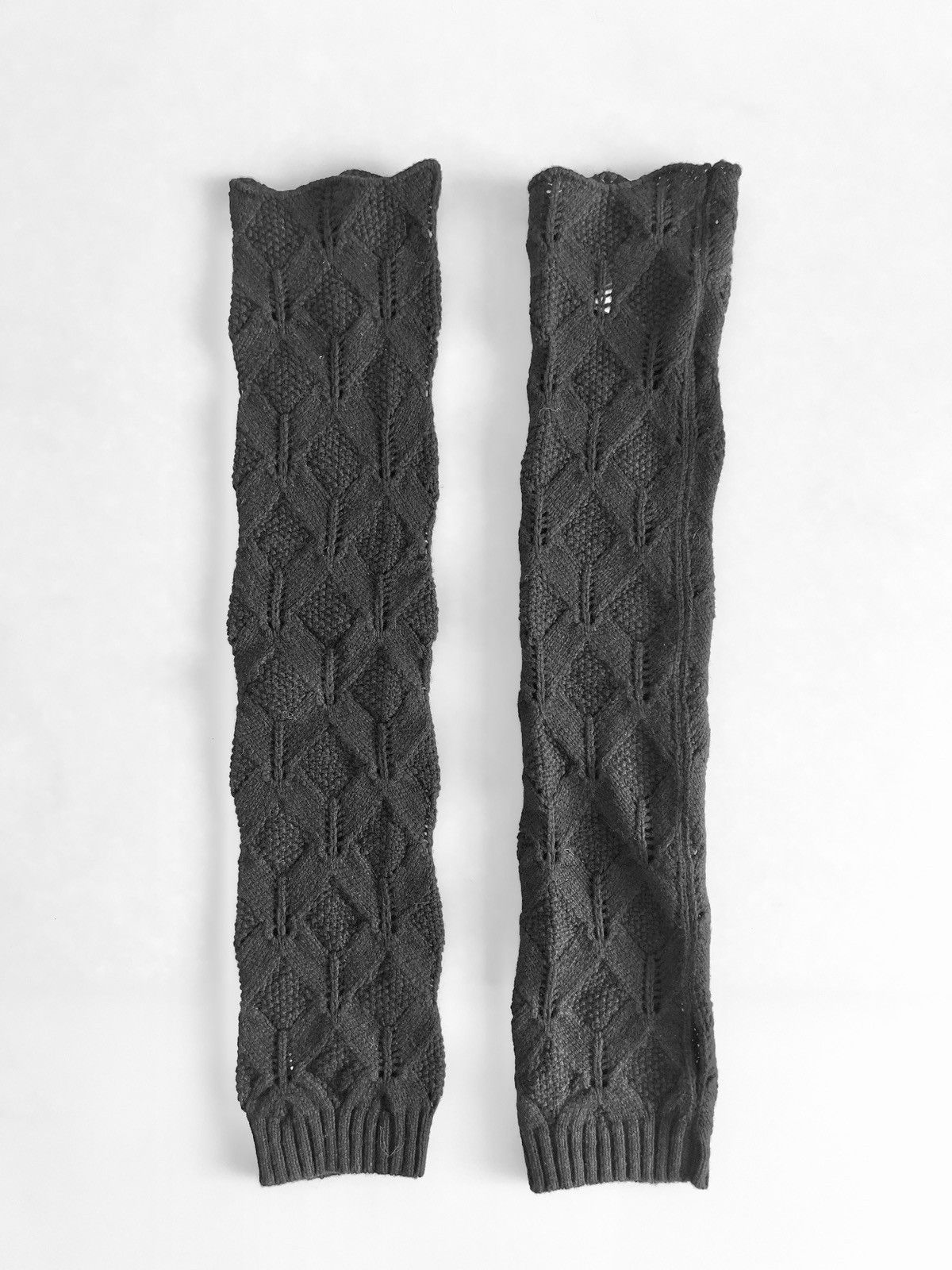 Yohji Yamamoto Yohji Yamamoto Femme - Wool Knit Distress Arm Warmers Gloves Size ONE SIZE - 7 Thumbnail