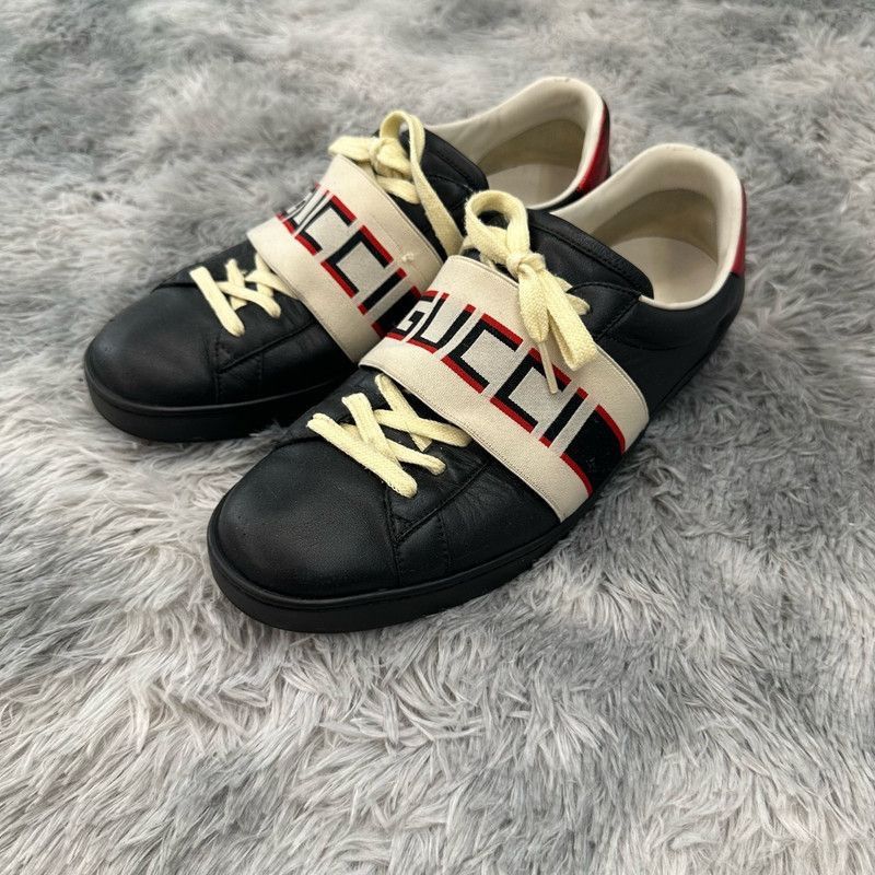 Gucci Gucci Ace Leather Stripe Low-Top Sneakers - Size US 9 / EU 42 - 1 Thumbnail