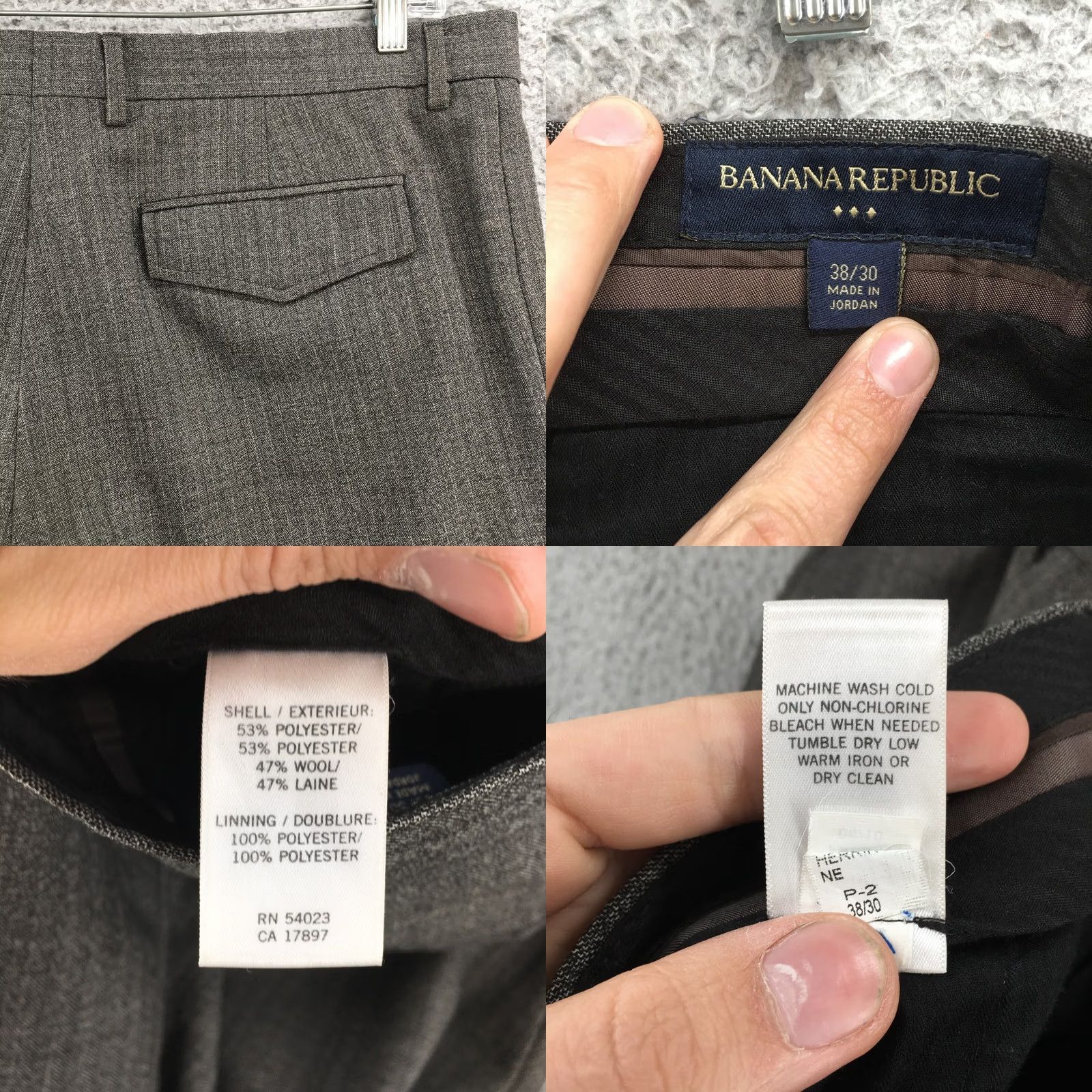 Banana Republic Banana Republic Dress Pants Mens 38/30 Gray Wool Blend Flat Front Mid Rise Zip Pants Mens Regular Gray Wool Blend Flat Front Zip Size US 38 / EU 54 - 9 Thumbnail