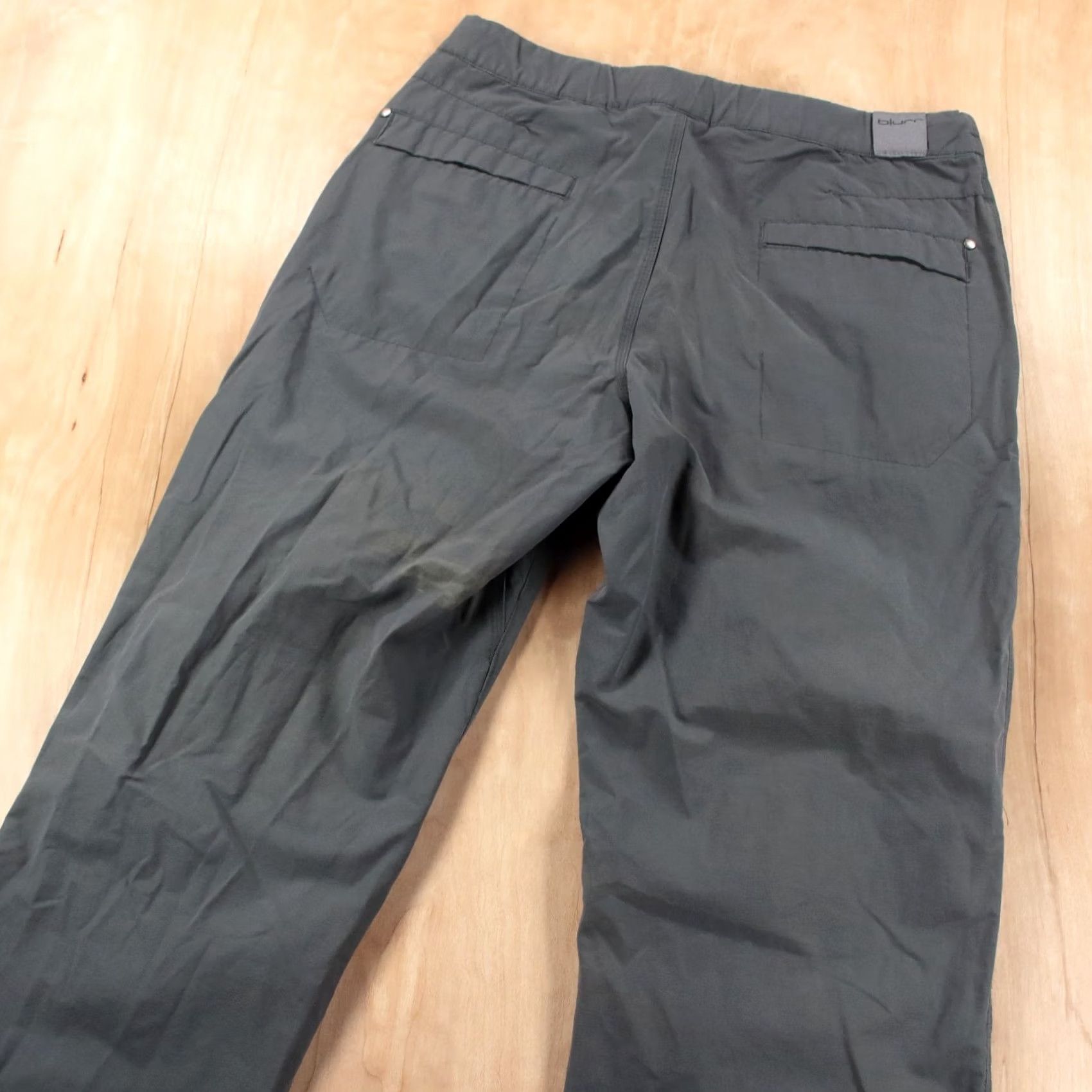 Vintage VTG Blurr Y2K Stretch Tech Pants MEDIUM Gray Cotton Blend Nylon Spandex Chino Pockets Lightweight Adjustable Waistband Mens 33in Inseam Size US 31 - 4 Thumbnail