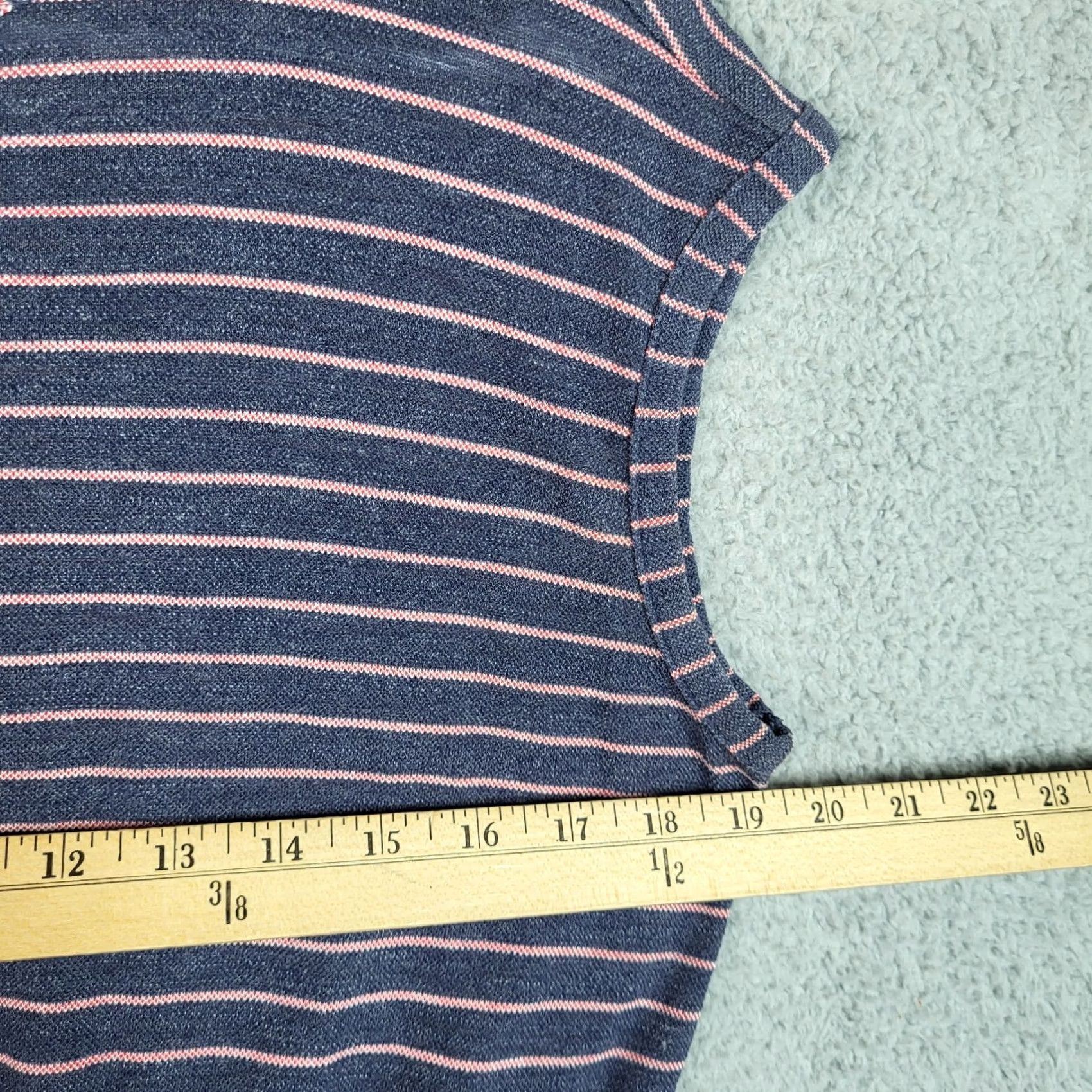 Vintage Cooperative Women’s Blue orange stripes cap sleeve Jumper Size M Size M / US 6-8 / IT 42-44 - 4 Thumbnail