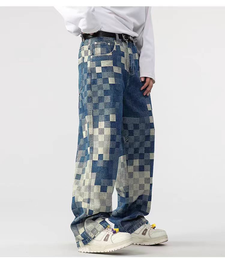 Japanese Brand × Jean Vintage Street Hip Hop Mosaic Loose Casual Jeans Size US 32 / EU 48 - 1 Thumbnail