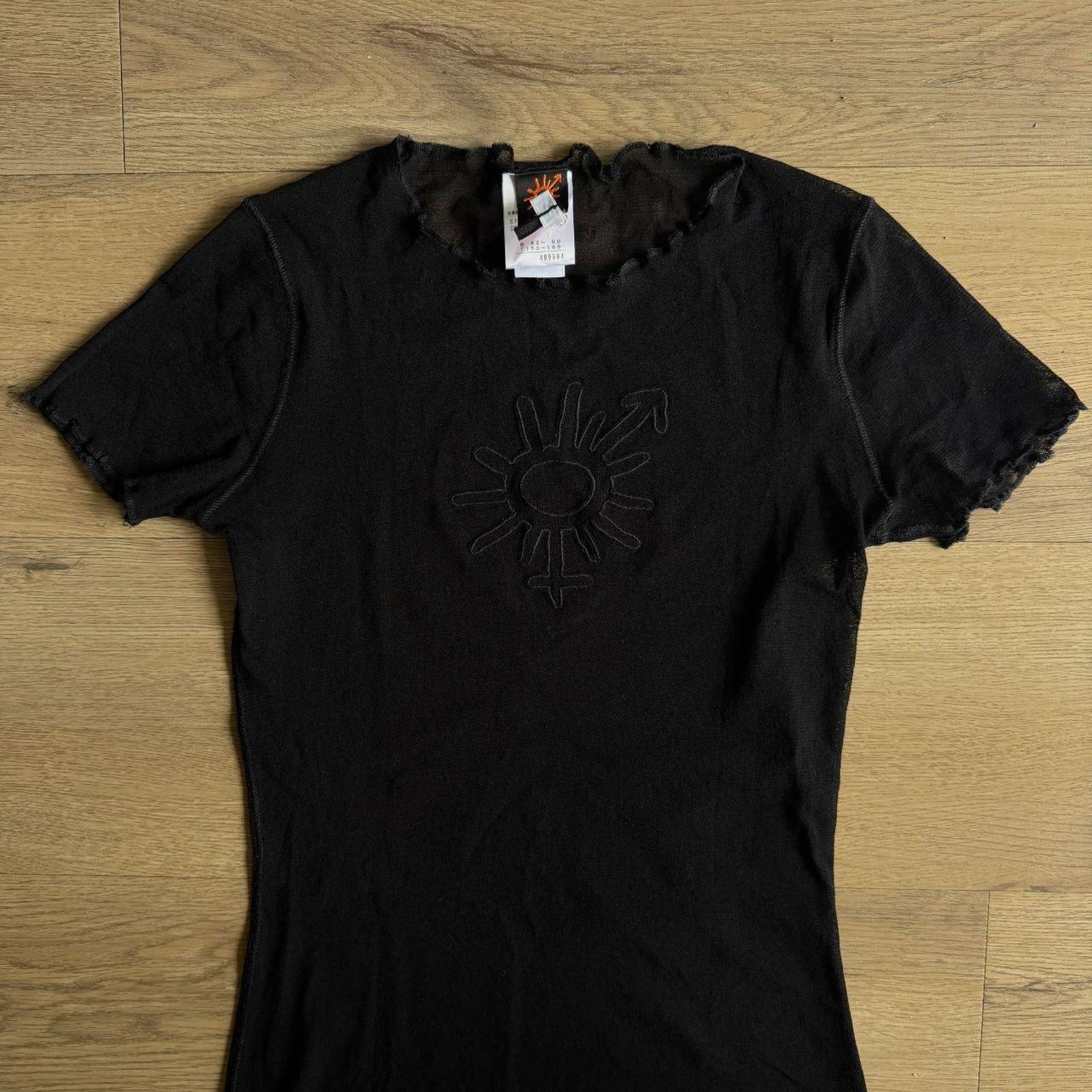 Jean Paul Gaultier Jean Paul Gaultier Soleil Sun Embroidered Mesh T-shirt Black Size M / US 6-8 / IT 42-44 - 3 Thumbnail