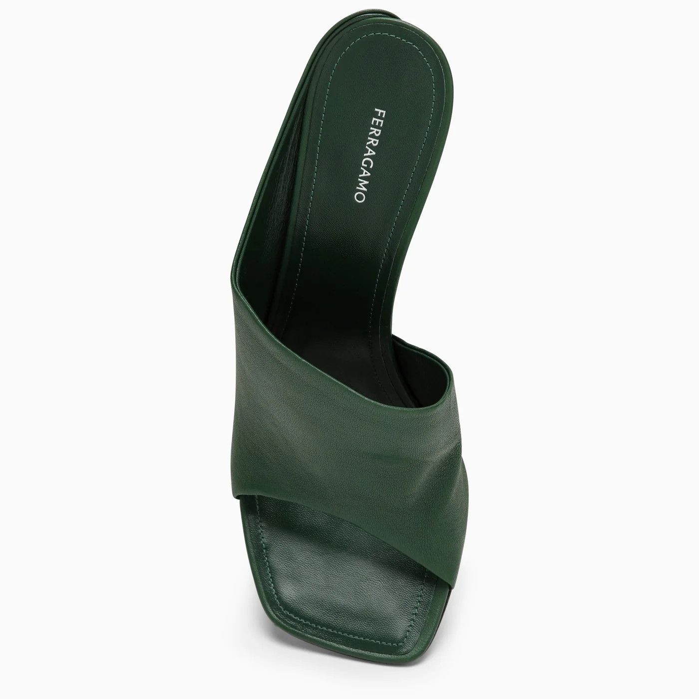 Salvatore Ferragamo o1s1rm0924 Curved Heel Slide in Forest Green Size US 7.5 / IT 37.5 - 3 Thumbnail